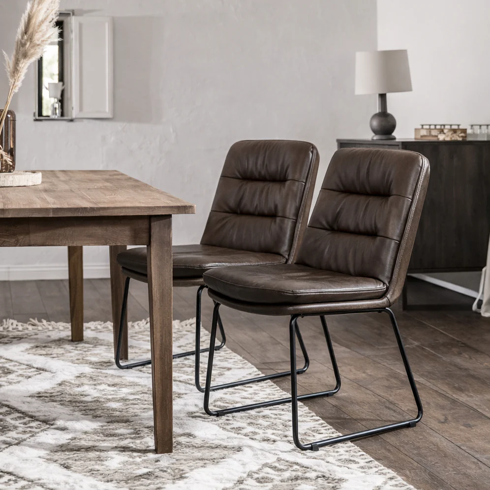 Alexander Faux Leather Dining Chair | Dark Brown