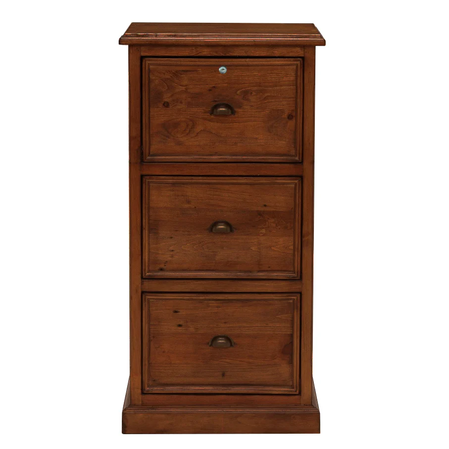 Oxford Antique Pine 3 Drawer Filing Cabinet - Image 4