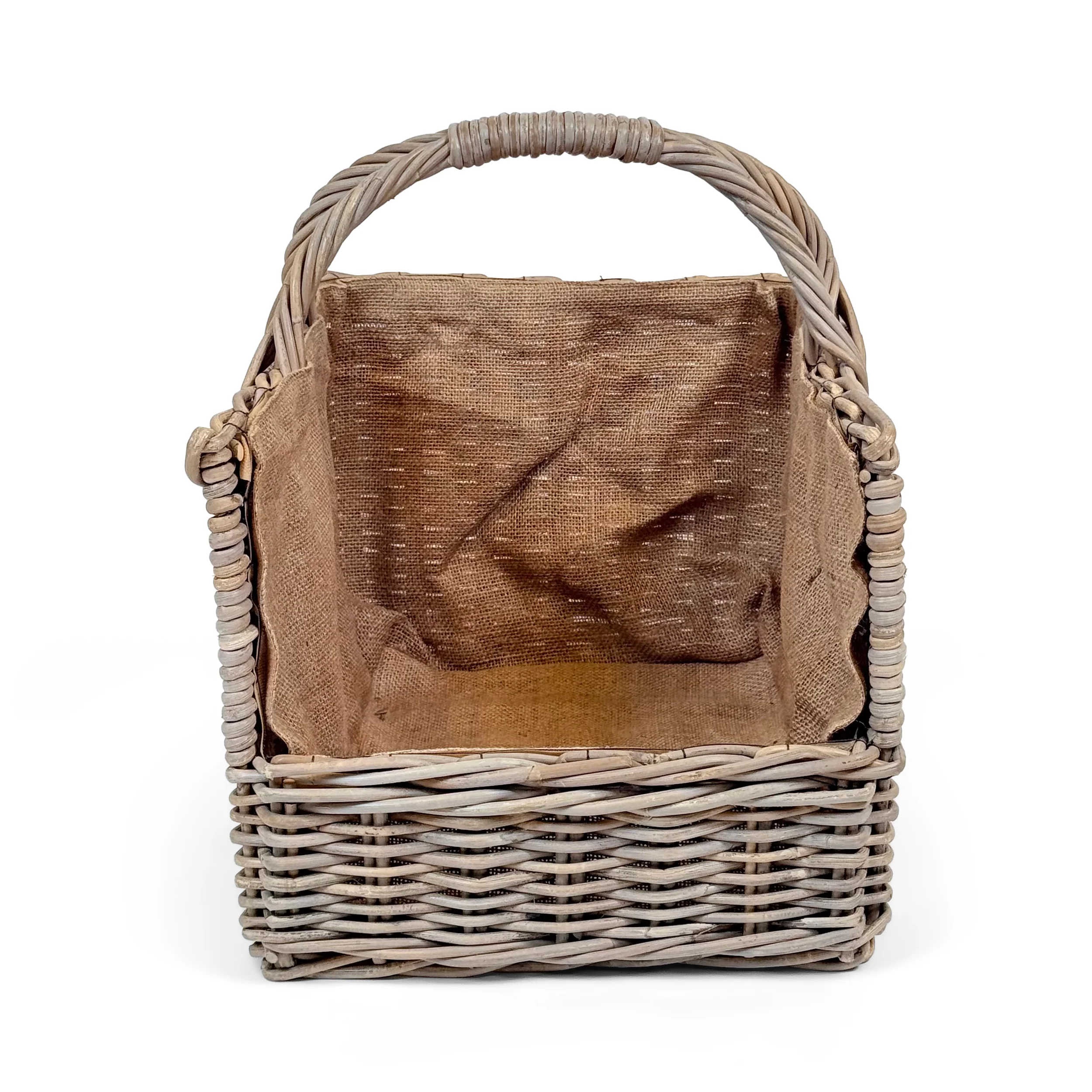 Antique Wash Open End Wicker Log Basket | Large - Image 2