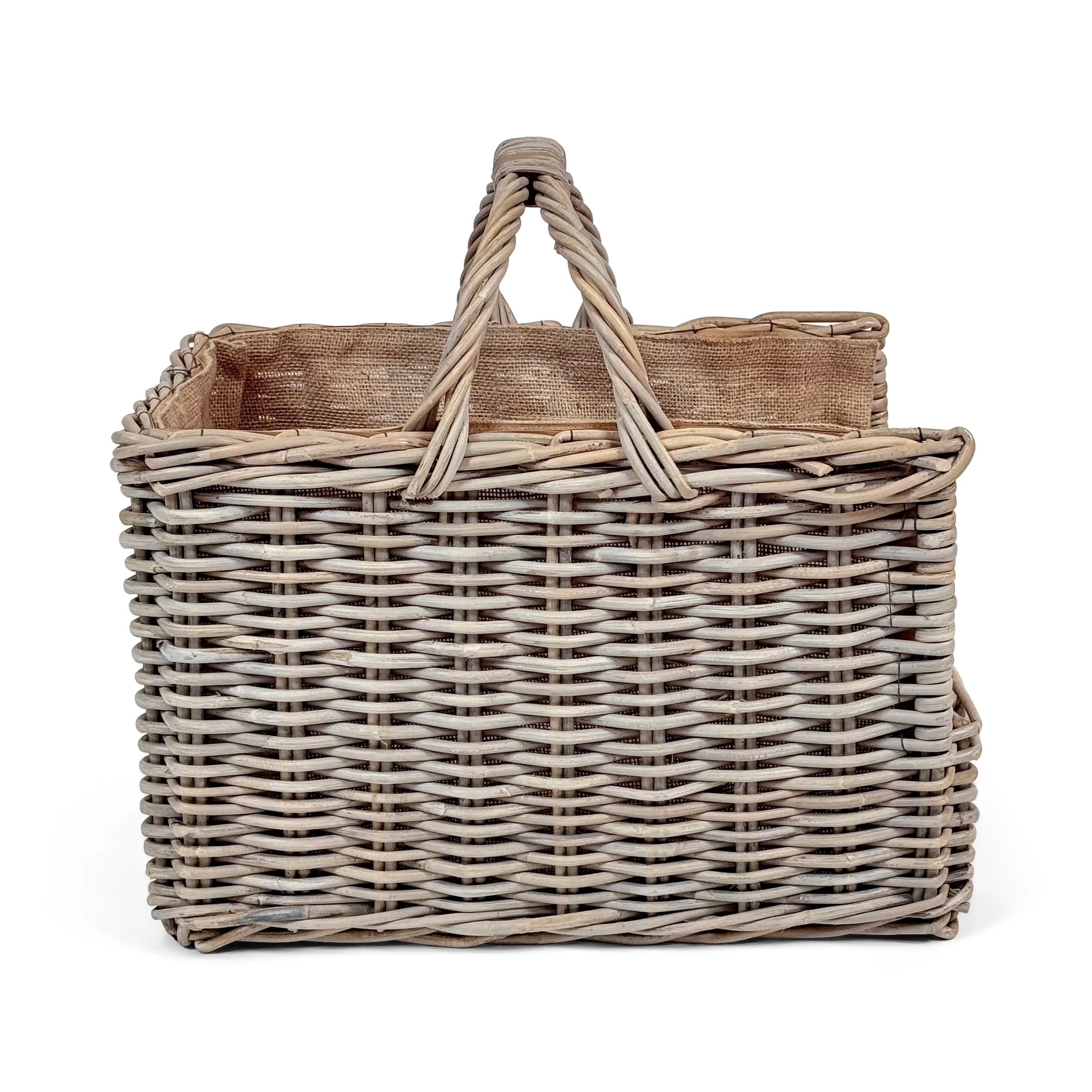 Antique Wash Open End Wicker Log Basket | Large - Image 4