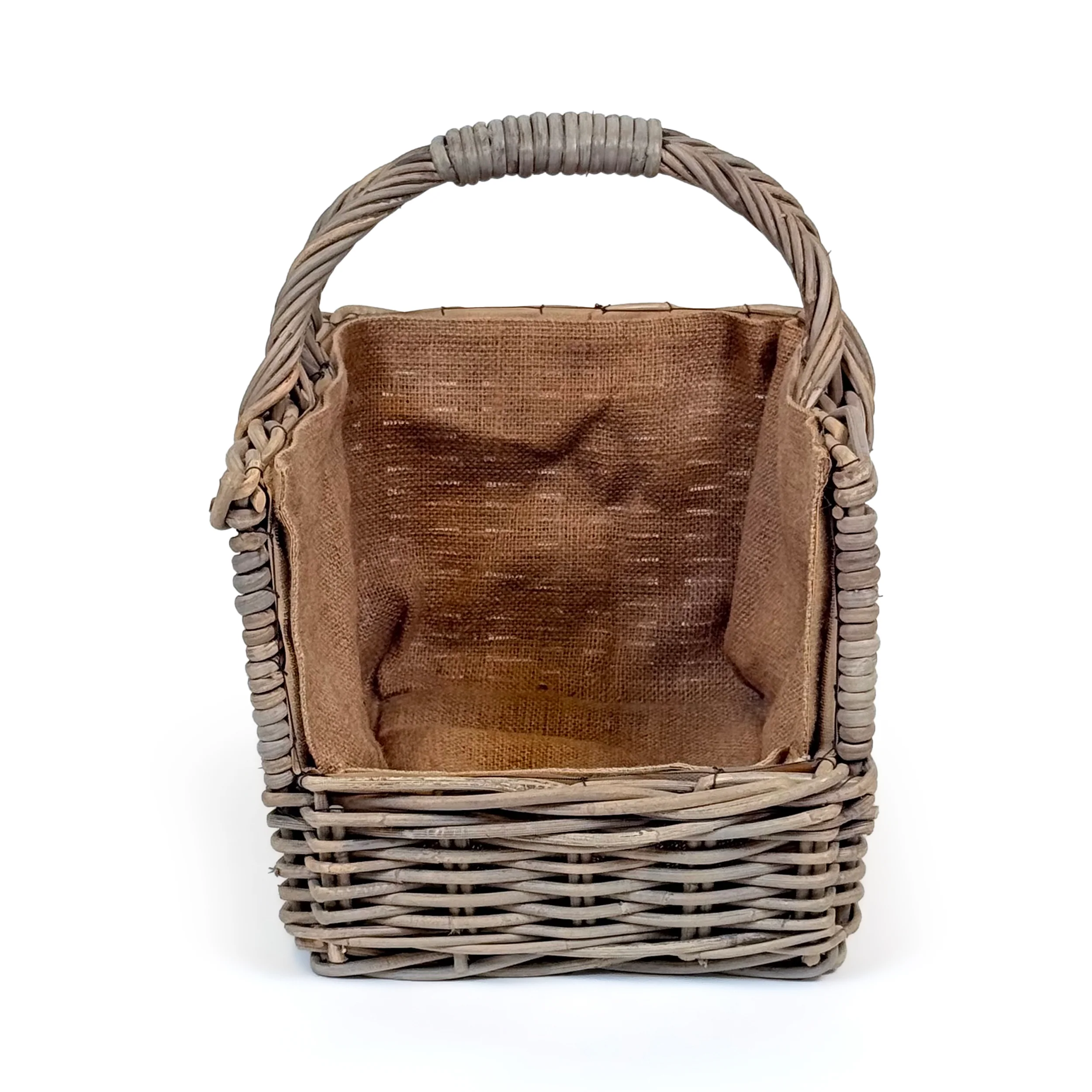 Antique Wash Open End Wicker Log Basket | Medium - Image 2