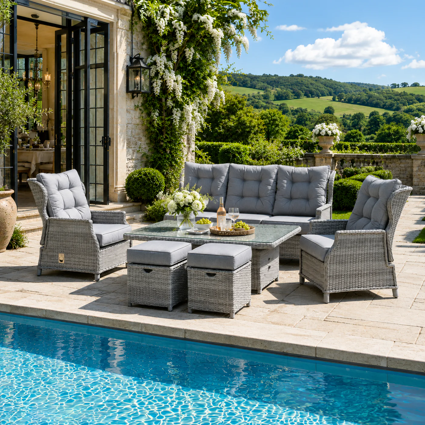 Archie Garden 6 Piece Reclining Sofa Dining Set Waterproof Cover - Image 4