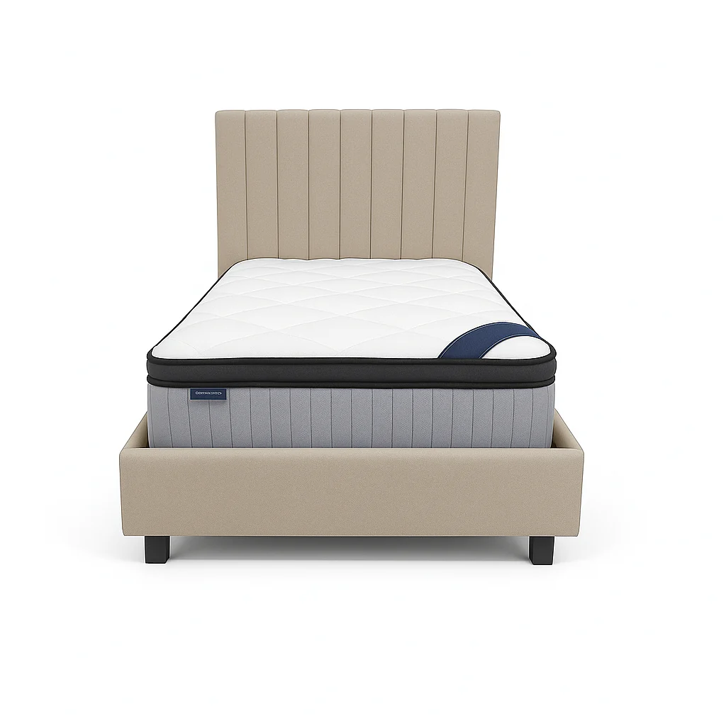 Bantry 3ft Single Fabric Bed | Biscuit - Image 2