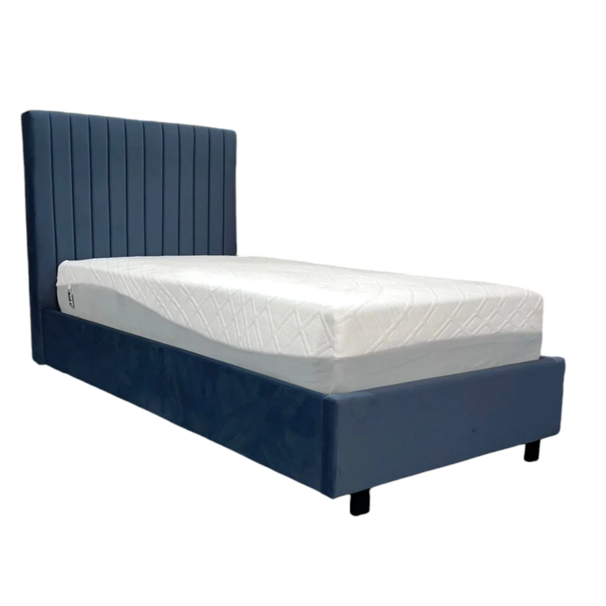 Bantry 3ft Single Fabric Bed | Midnight Blue - Image 3