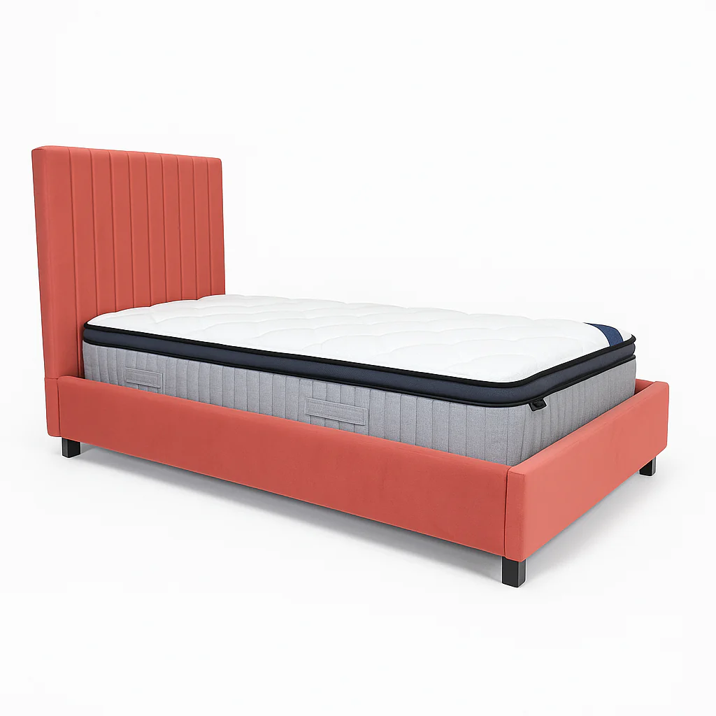 Bantry 3ft Single Fabric Bed | Rose - Image 4