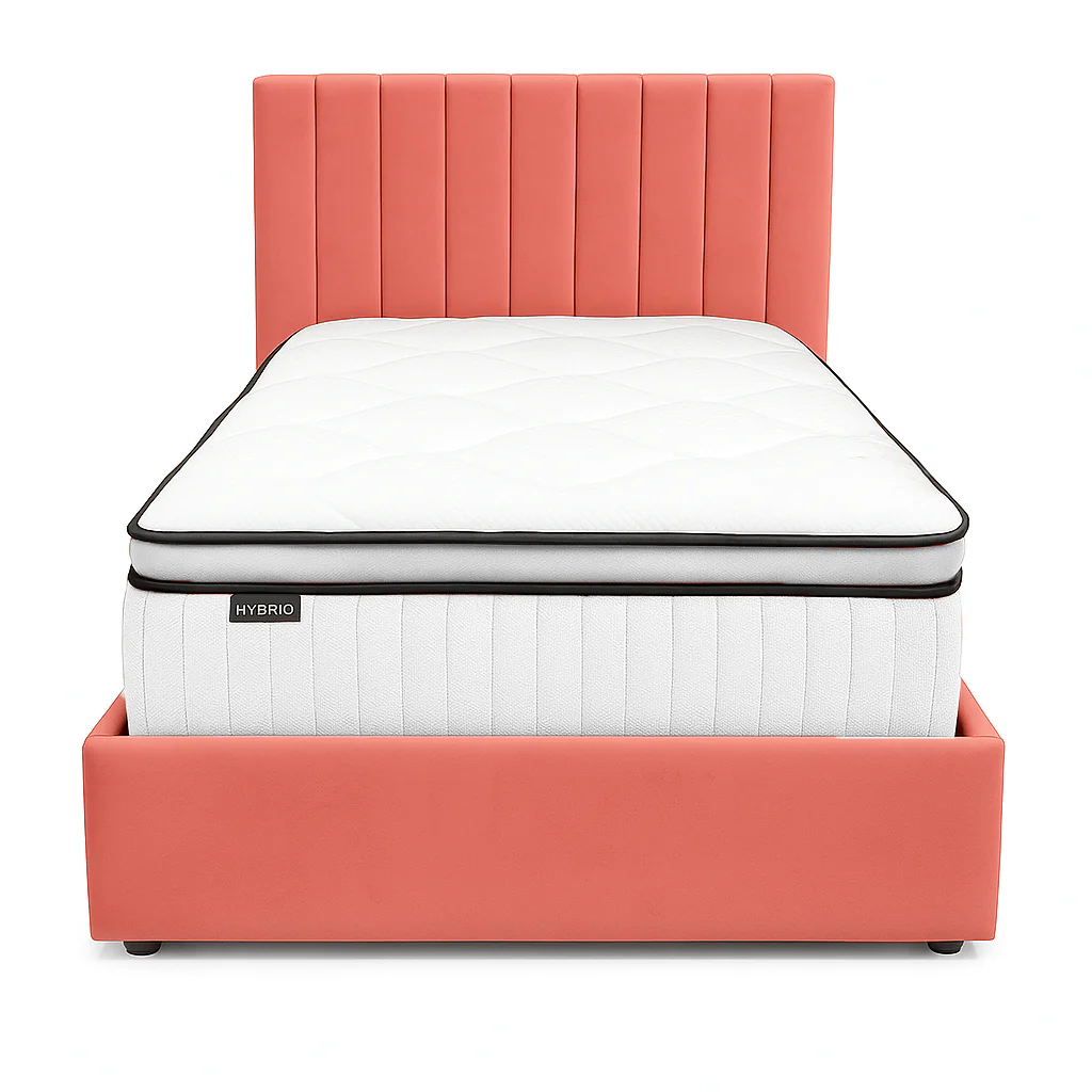 Bantry 3ft Single Ottoman Fabric Bed | Rose - Image 2