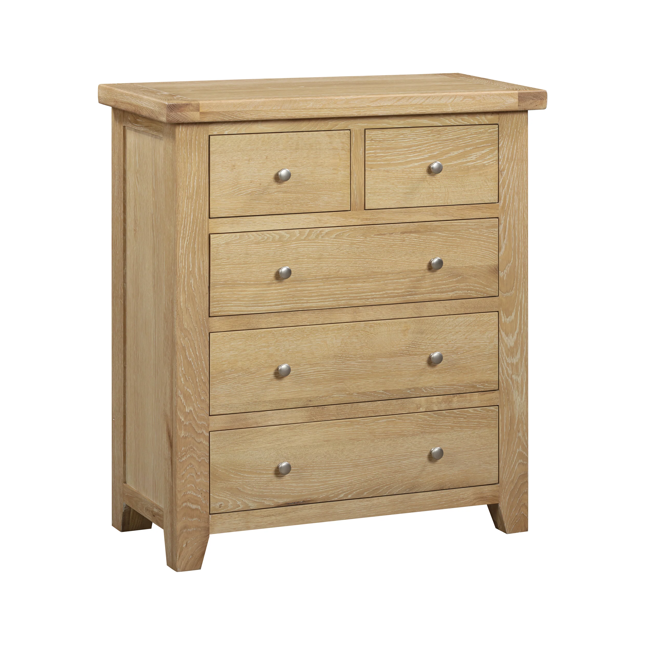 Bath Whitewash Oak 2 Over 3 Chest Of Drawers - Image 4