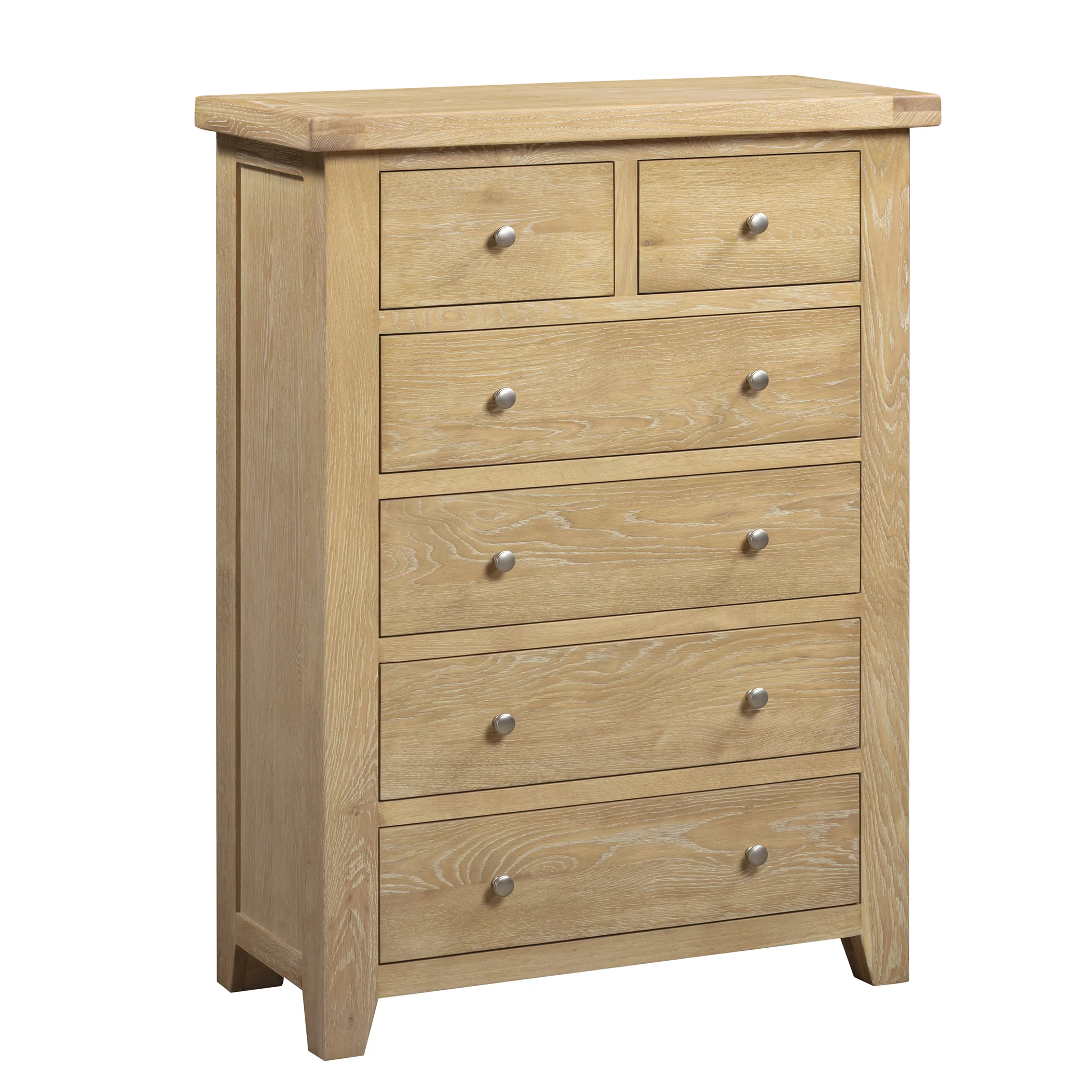 Bath Whitewash Oak 2 Over 4 Chest of Drawers - Image 4
