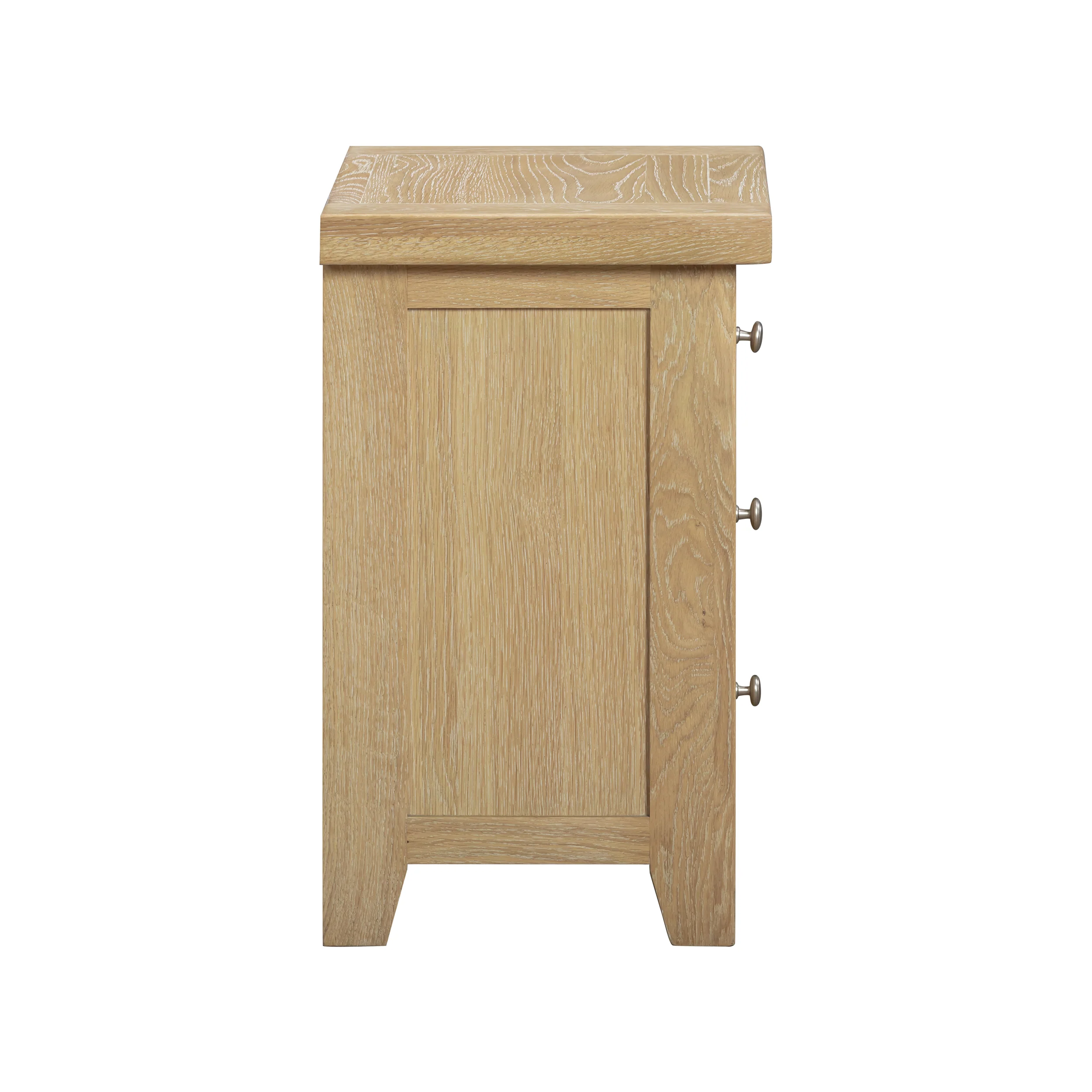 Bath Whitewash Oak Bedside Cabinet - Image 5