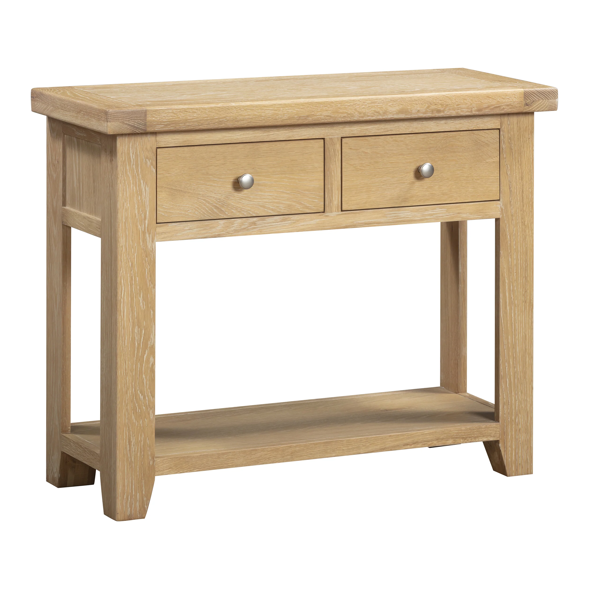 Bath Whitewash Oak Console Table - Image 4
