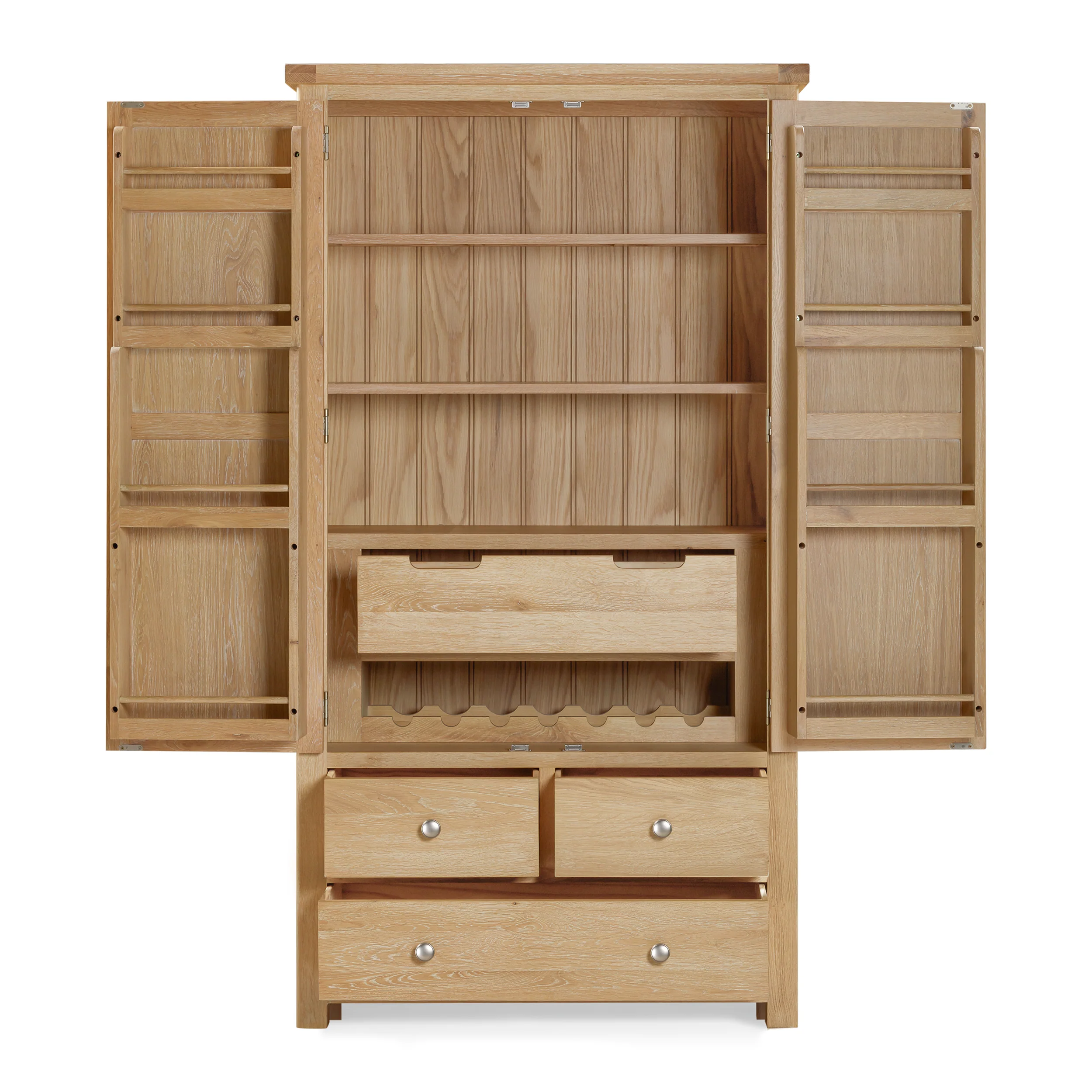 Bath Whitewash Oak Double Larder - Image 7