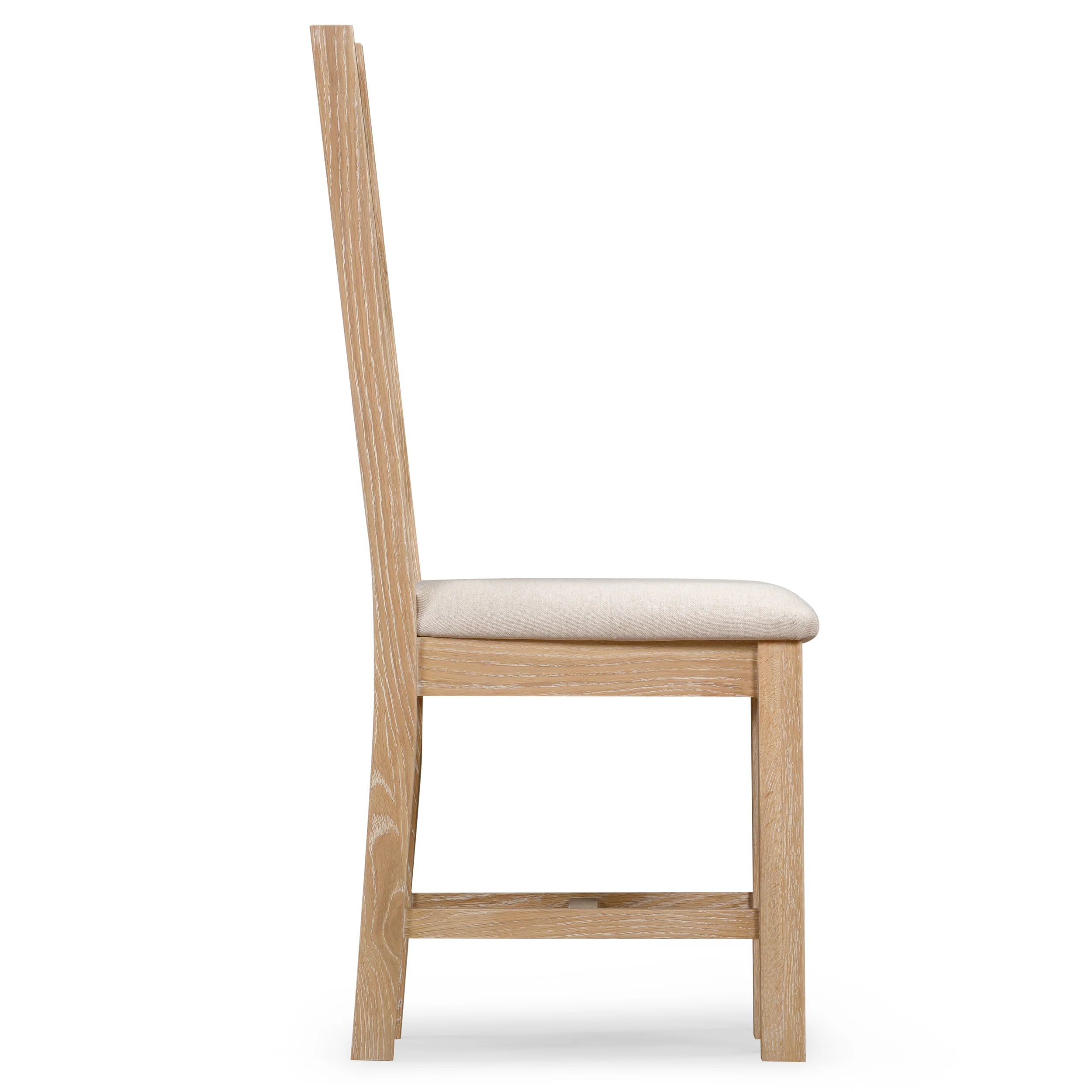 Bath Whitewash Oak Fabric Dining Chair - Image 4