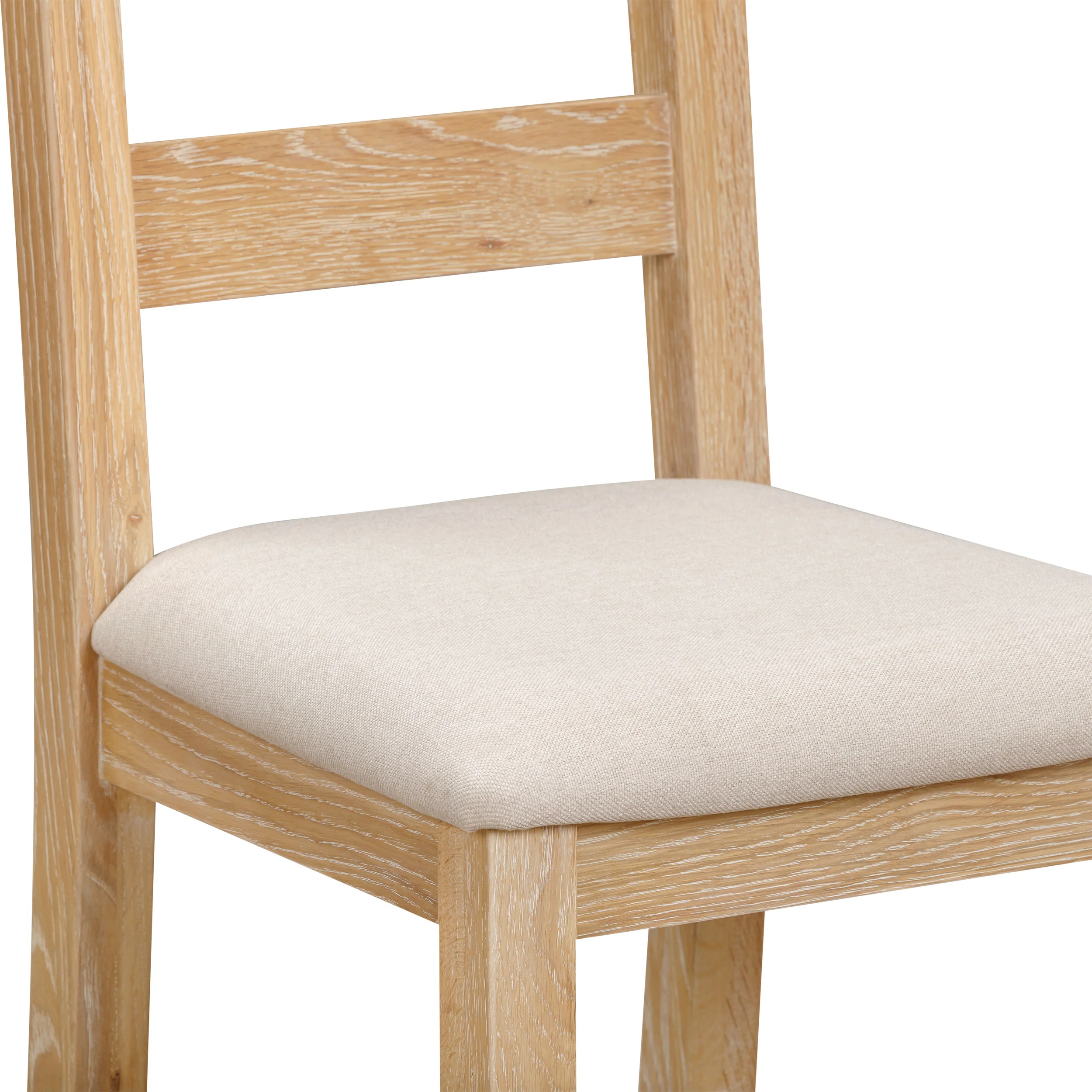 Bath Whitewash Oak Fabric Dining Chair - Image 5