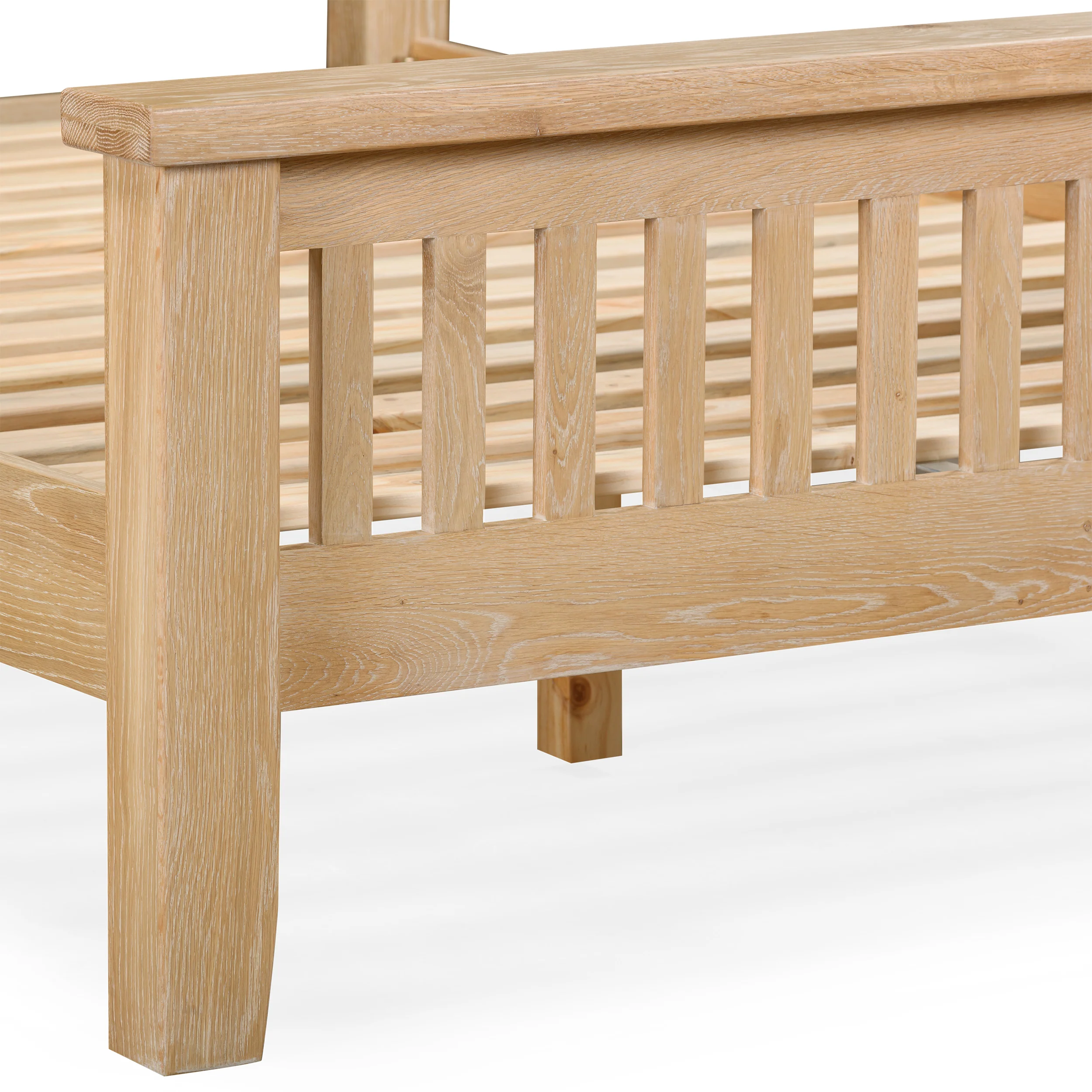 Bath Whitewash Oak Kingsize Bed - Image 5