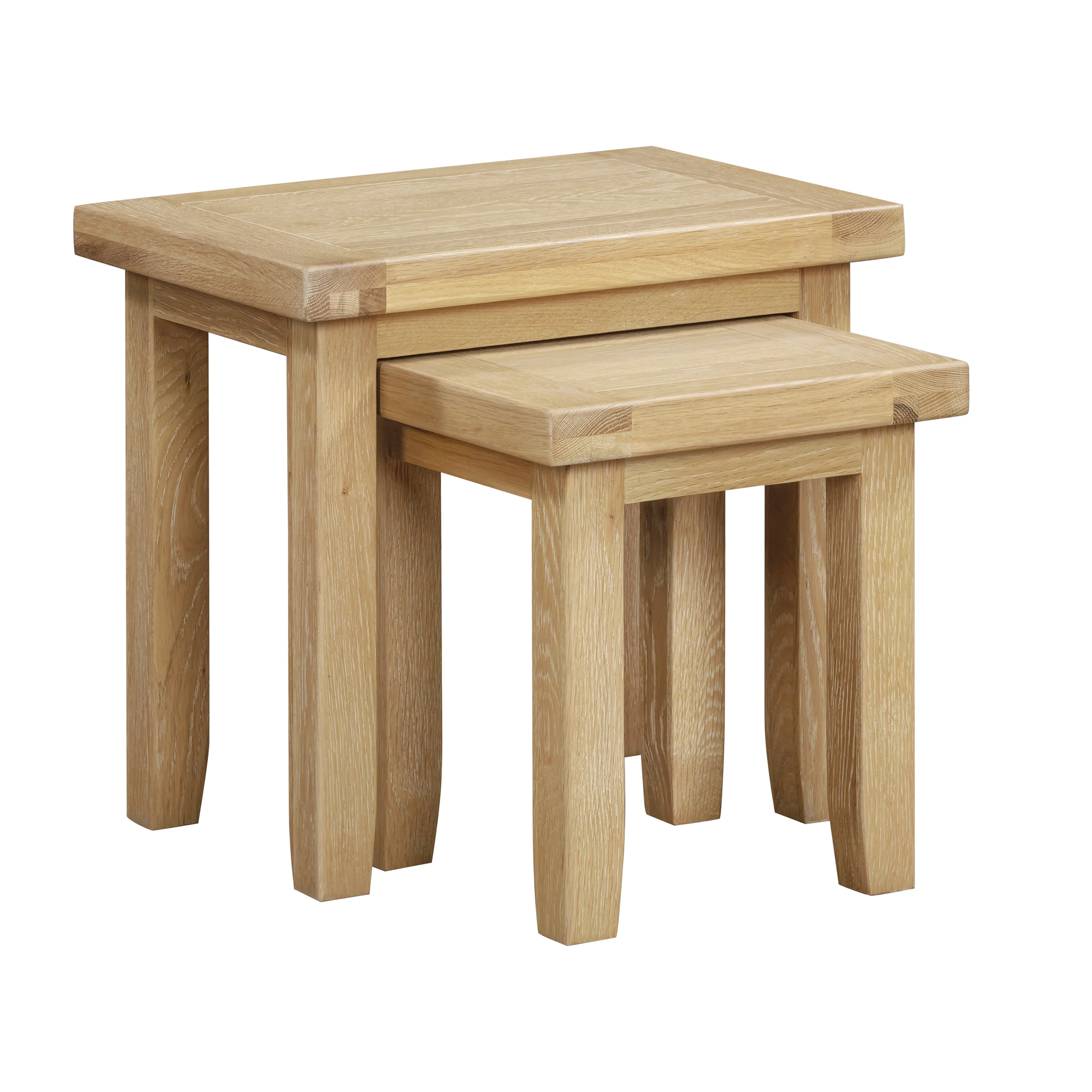 Bath Whitewash Oak Nest of 2 Tables - Image 2