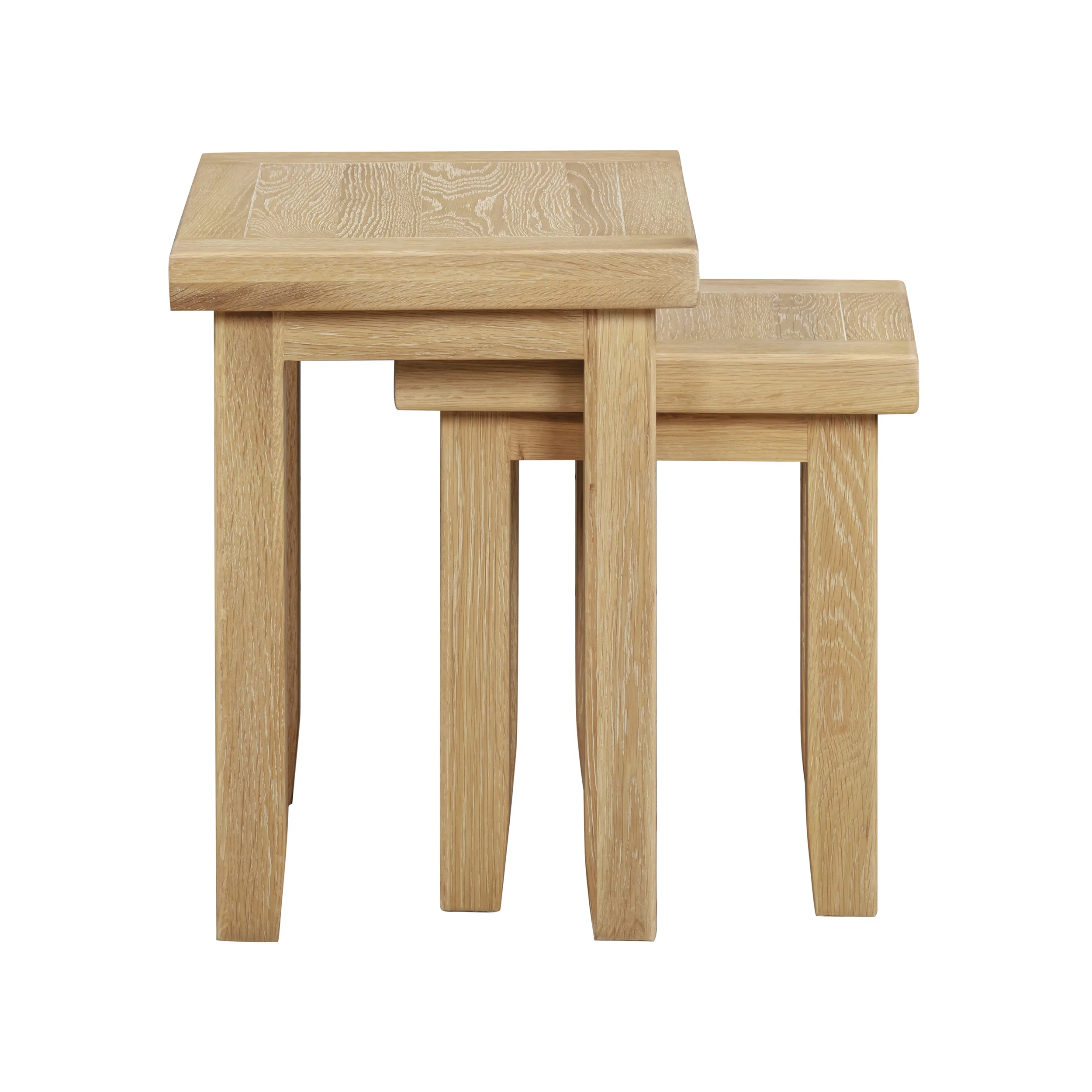 Bath Whitewash Oak Nest of 2 Tables - Image 4
