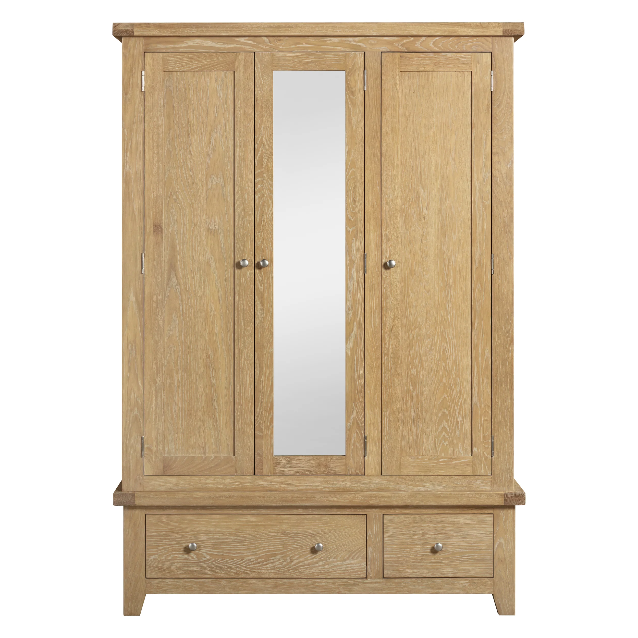Bath Whitewash Oak Triple Wardrobe - Image 3