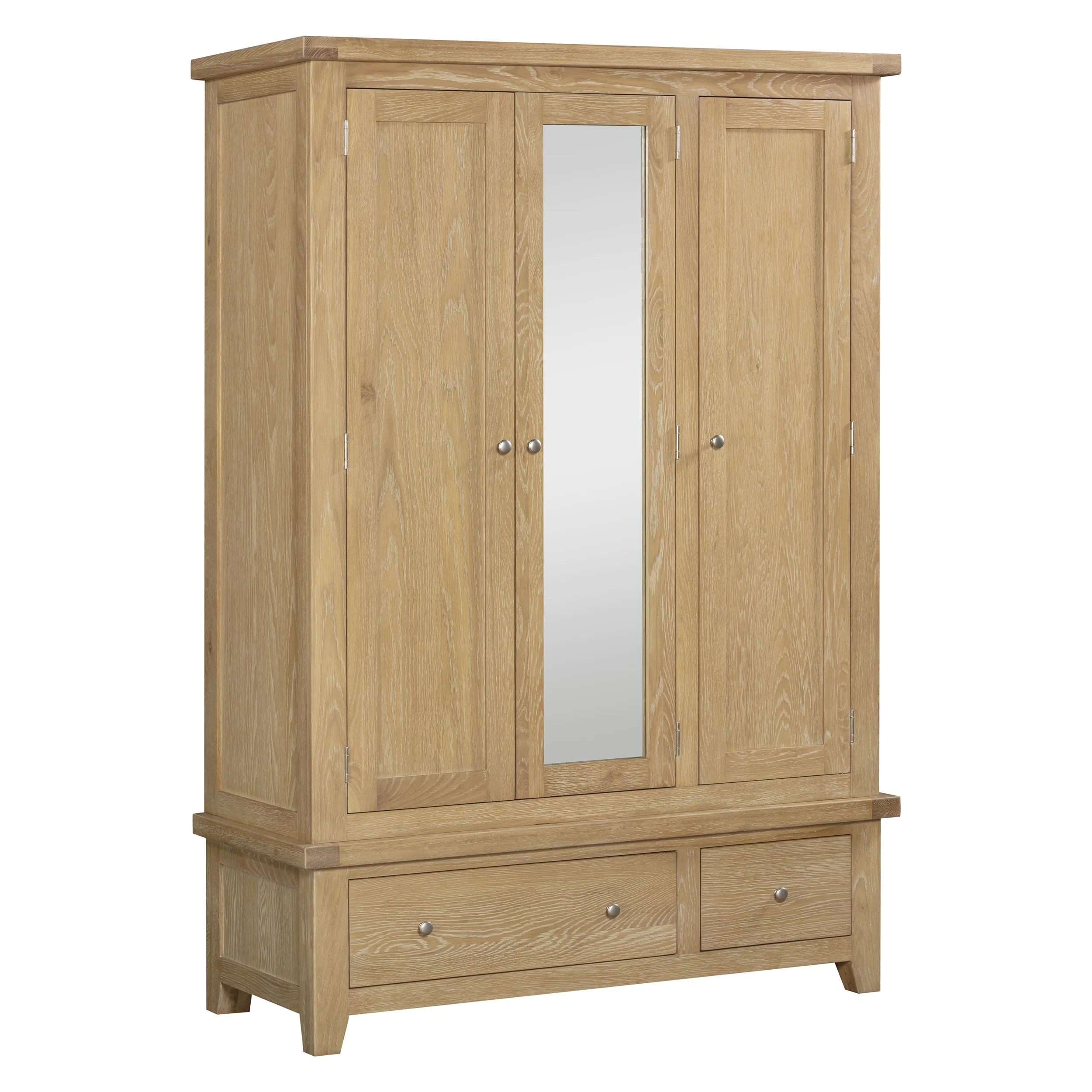 Bath Whitewash Oak Triple Wardrobe - Image 5