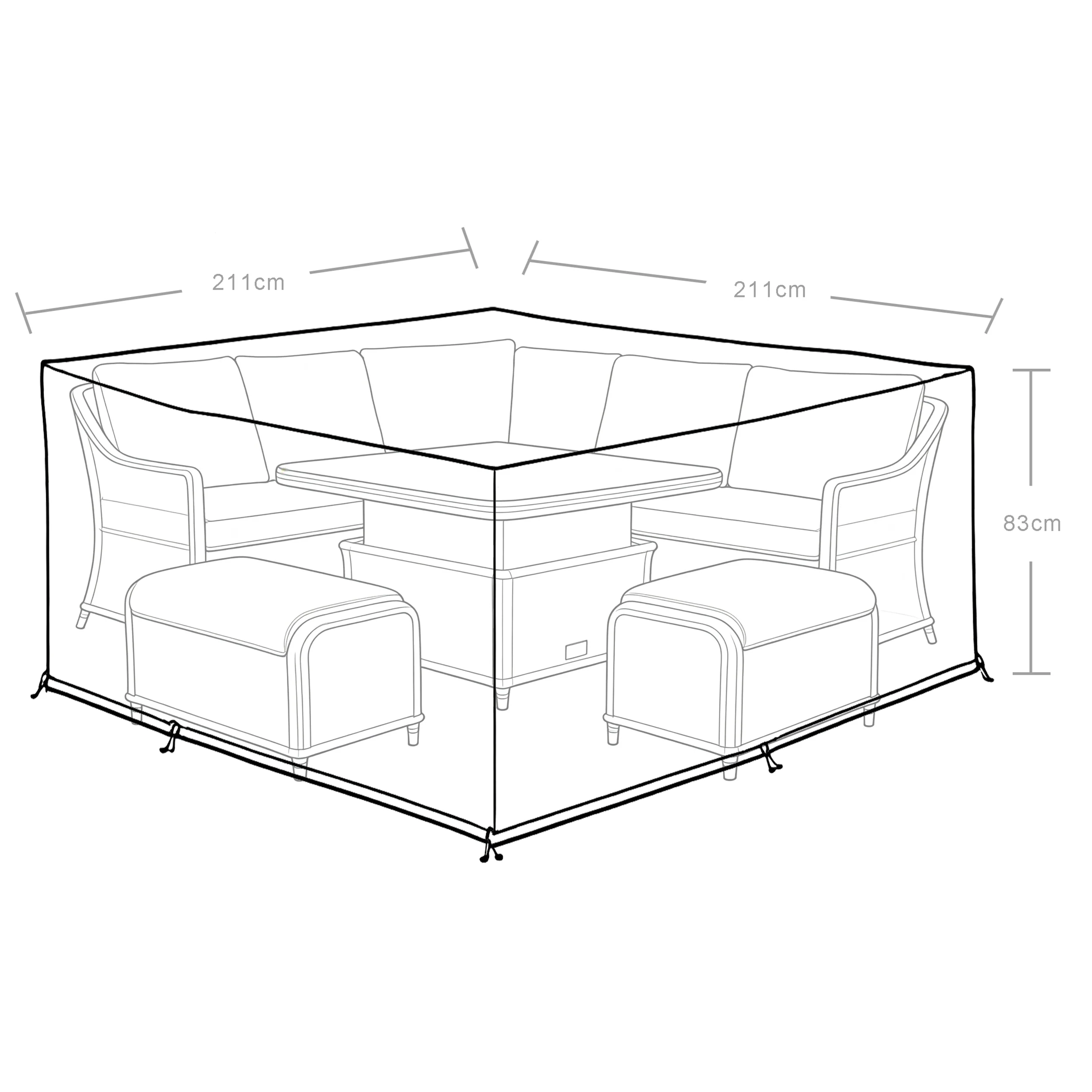 Beaulieu Garden Corner Dining Set Waterproof Cover - Image 3