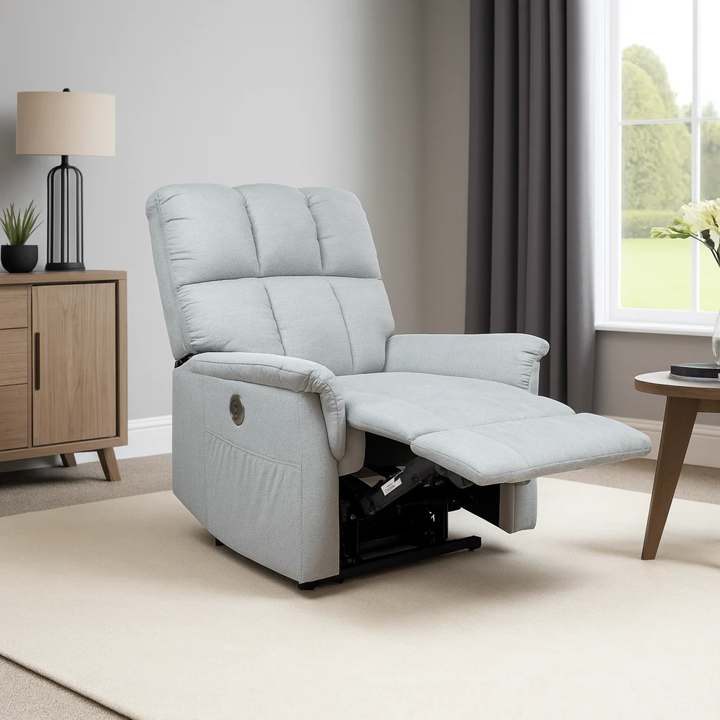 Bertrum Dual Motor Electric Lift Assist Rise & Recliner | Silver