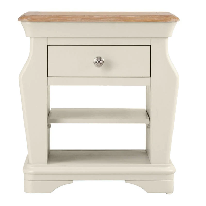 Brighton Warm White Painted Lamp Table with Magazine Holder - Grade B - Image 3