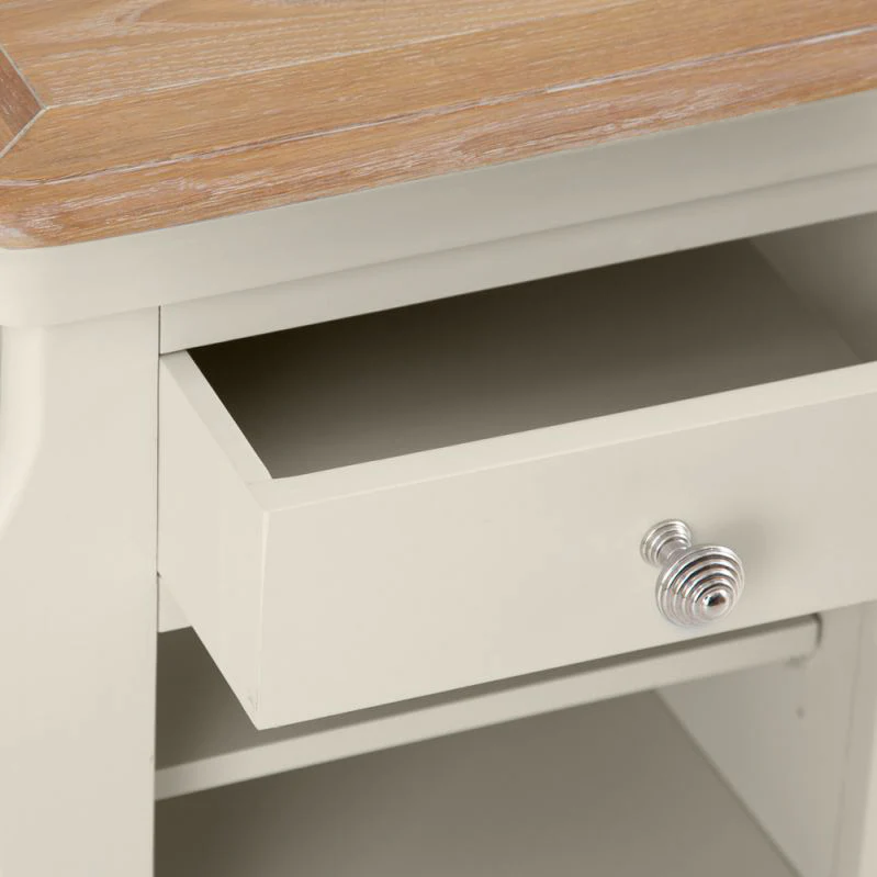 Brighton Warm White Painted Lamp Table with Magazine Holder - Grade B - Image 5