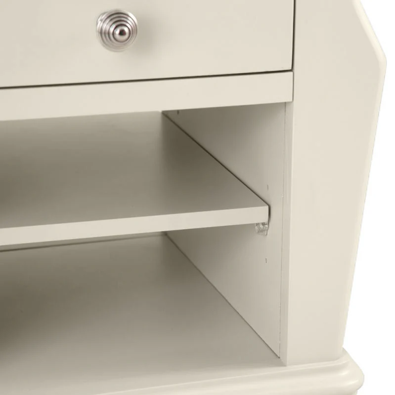 Brighton Warm White Painted Lamp Table with Magazine Holder - Grade B - Image 7
