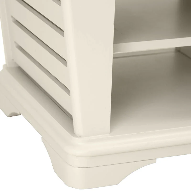 Brighton Warm White Painted Lamp Table with Magazine Holder - Grade B - Image 8