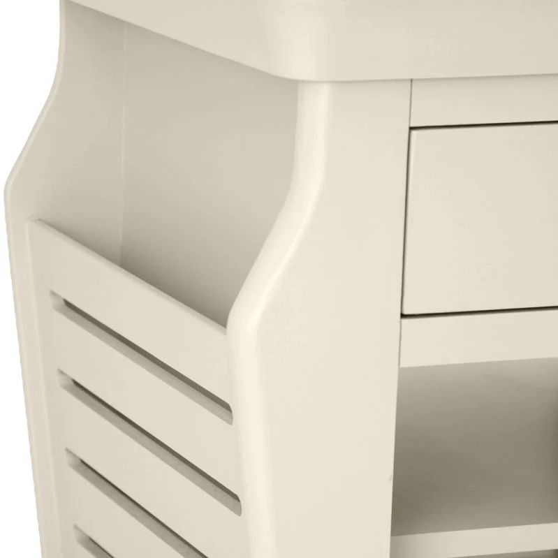 Brighton Warm White Painted Lamp Table with Magazine Holder - Grade B - Image 9