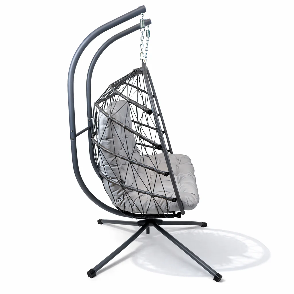 Brisbane Hanging Double Egg Chair | Grey - Image 4