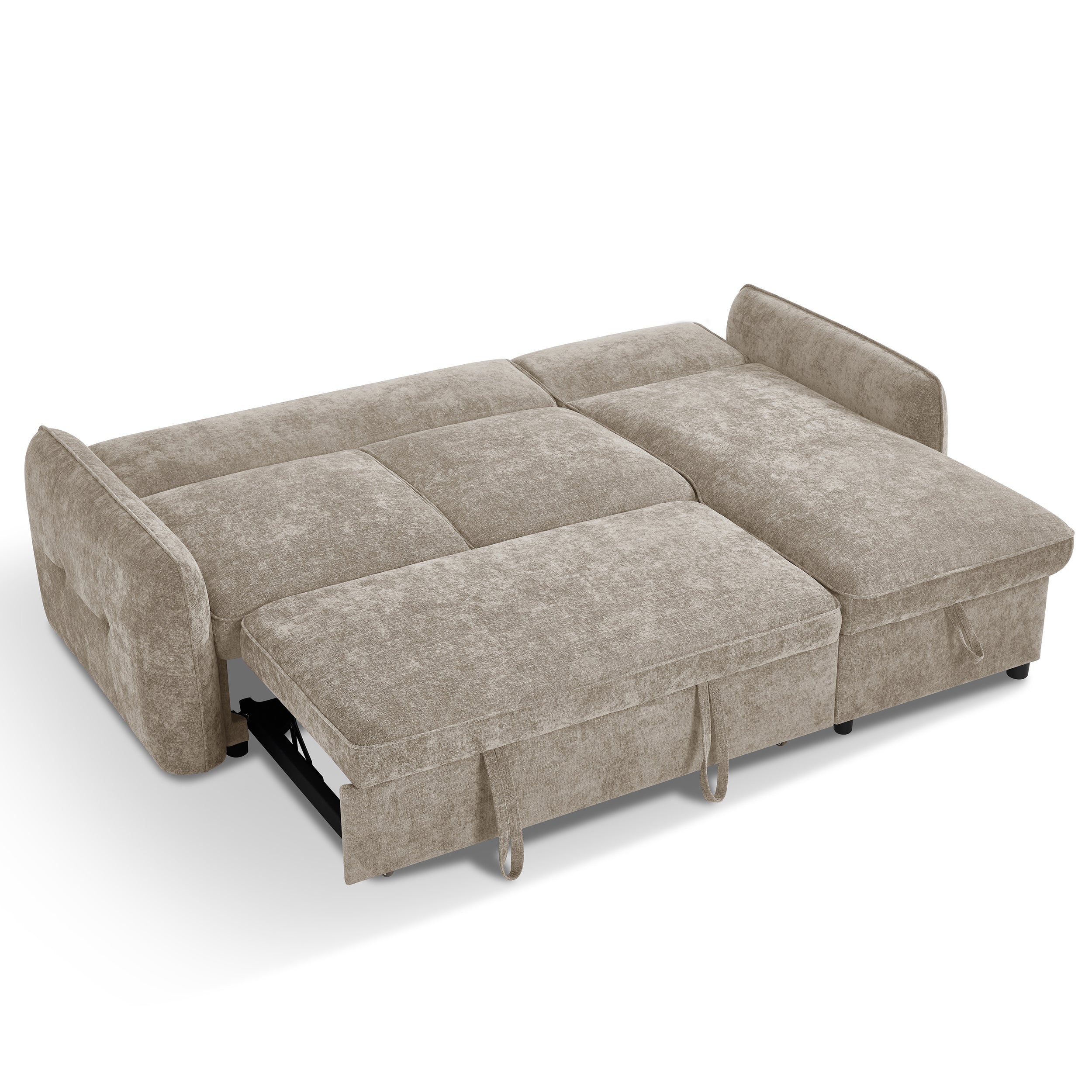 Brunswick 3 Seater Modular Pull Out Sofa Bed | Brown - Image 3