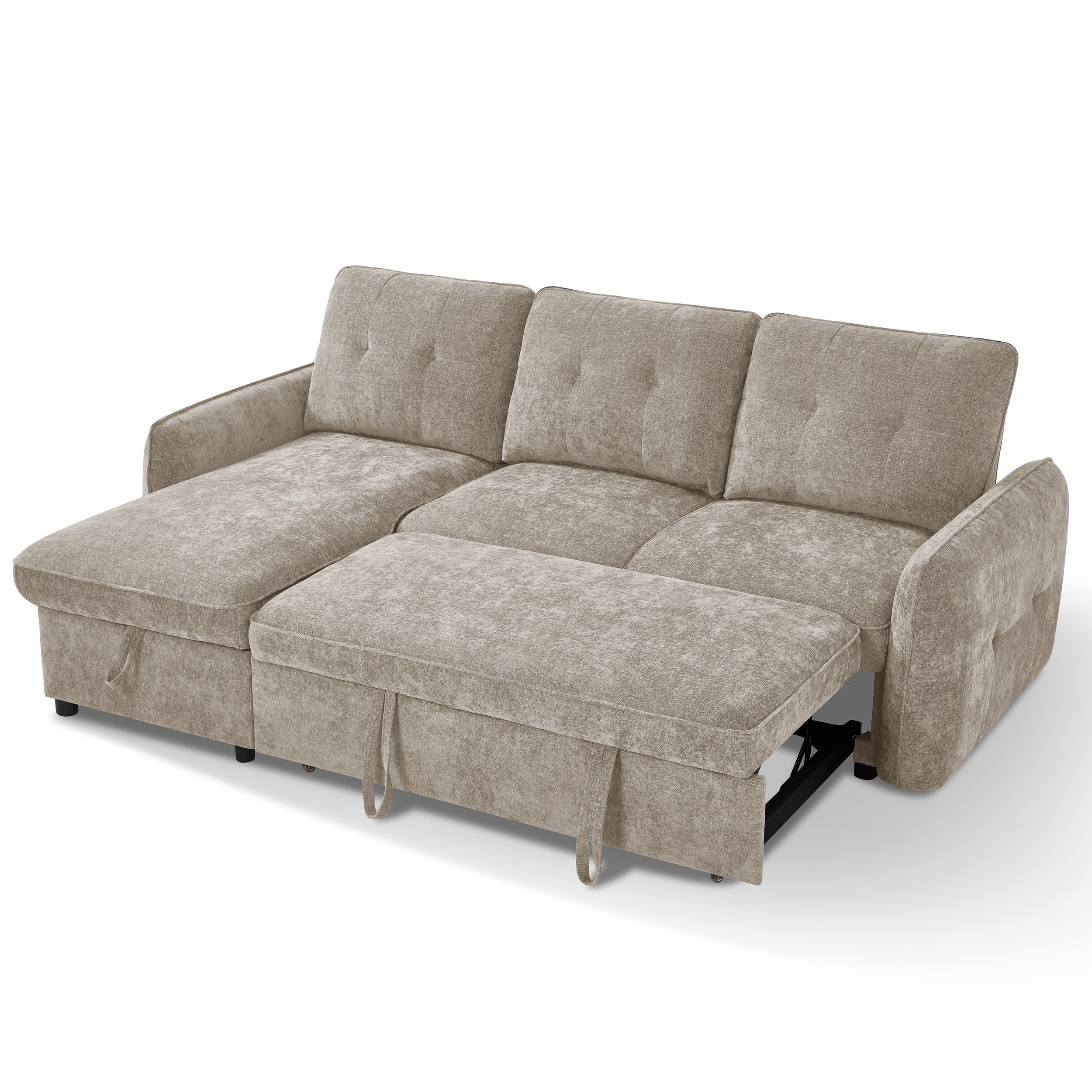 Brunswick 3 Seater Modular Pull Out Sofa Bed | Brown - Image 4