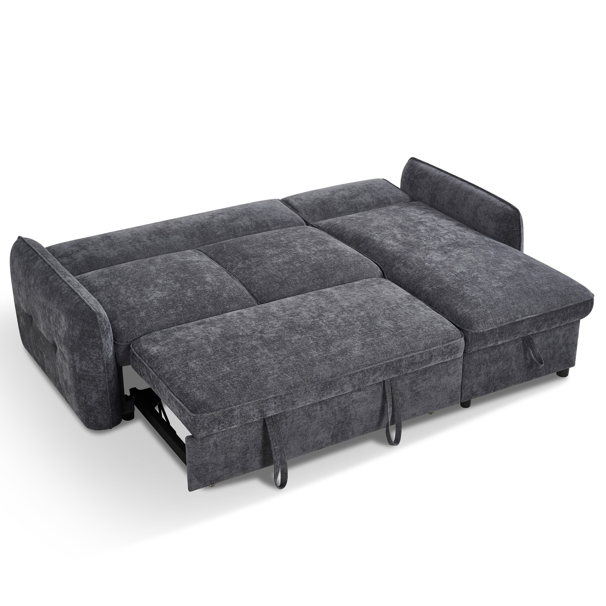 Brunswick 3 Seater Modular Pull Out Sofa Bed | Dark Grey - Image 3
