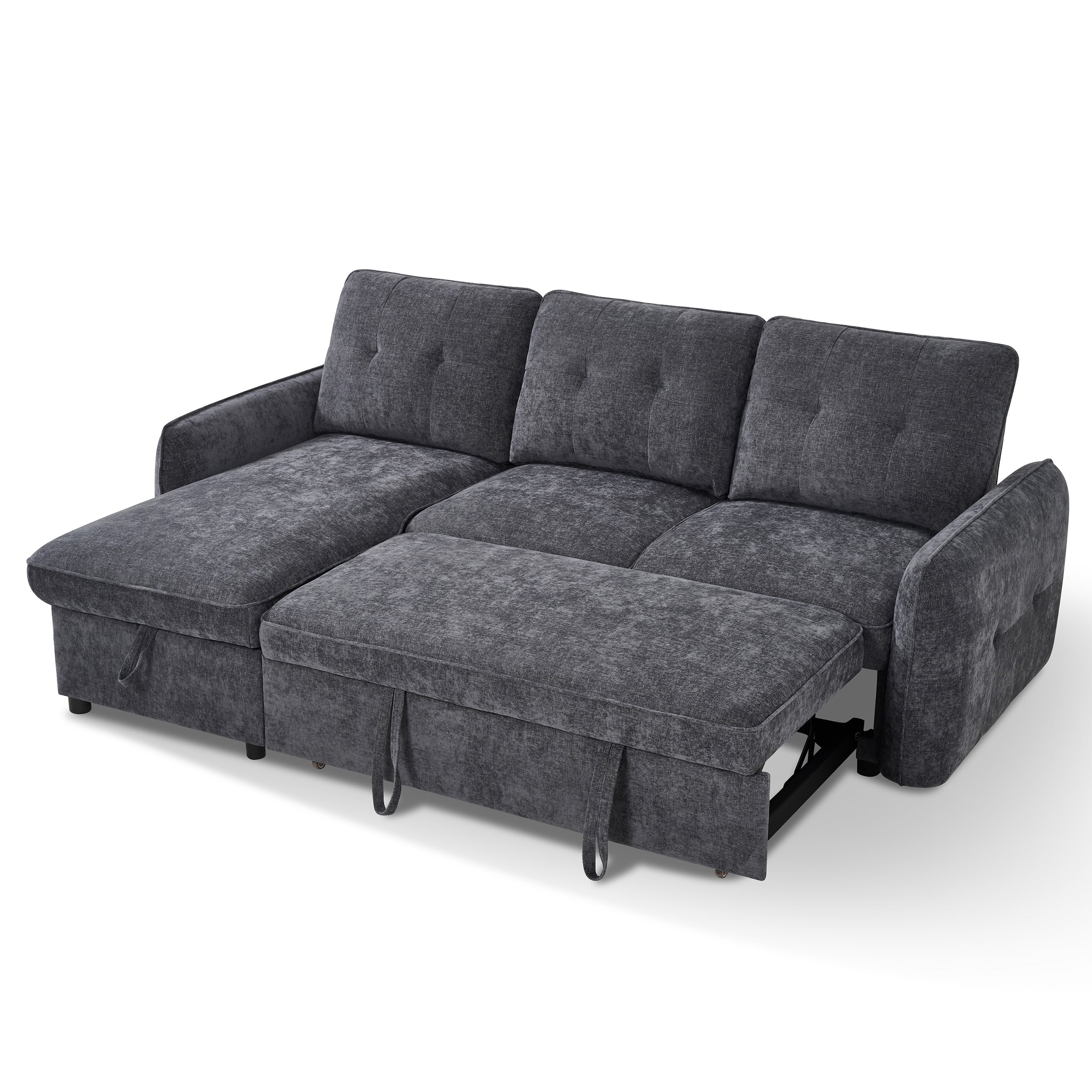 Brunswick 3 Seater Modular Pull Out Sofa Bed | Dark Grey - Image 4
