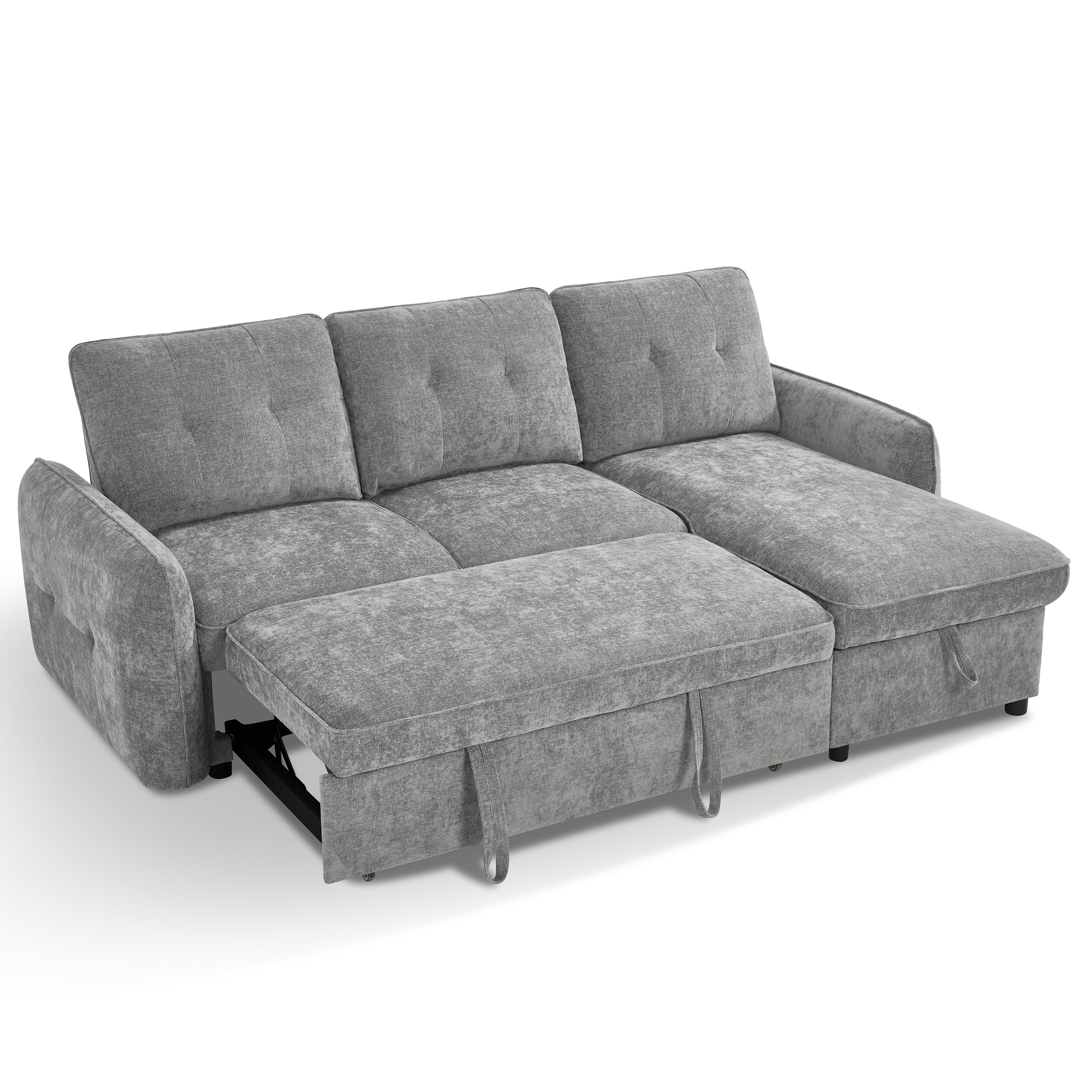 Brunswick 3 Seater Modular Pull Out Sofa Bed | Grey - Image 4