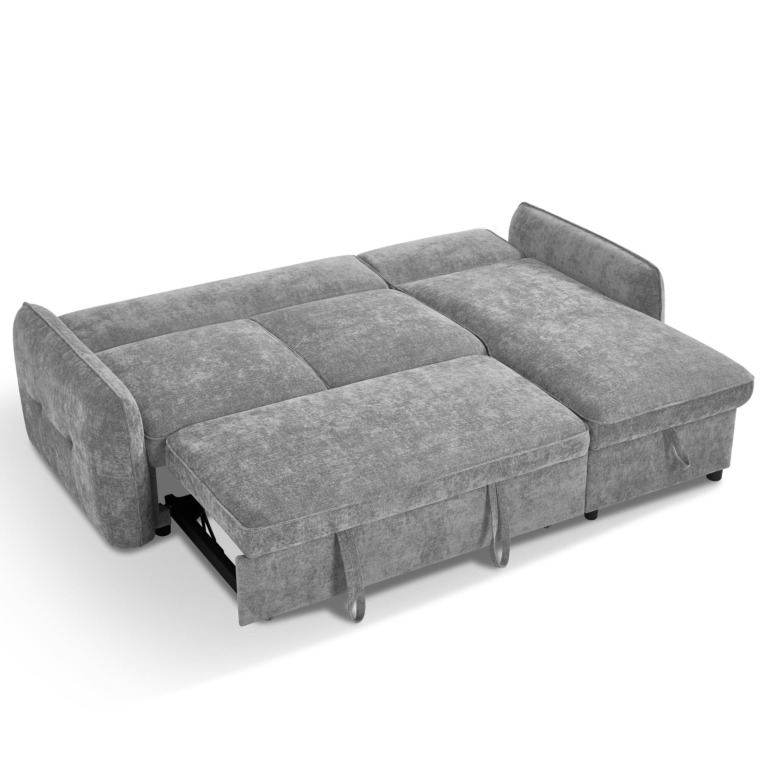 Brunswick 3 Seater Modular Pull Out Sofa Bed | Grey - Image 5