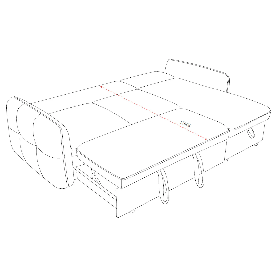 Brunswick 3 Seater Modular Pull Out Sofa Bed | Grey - Image 8
