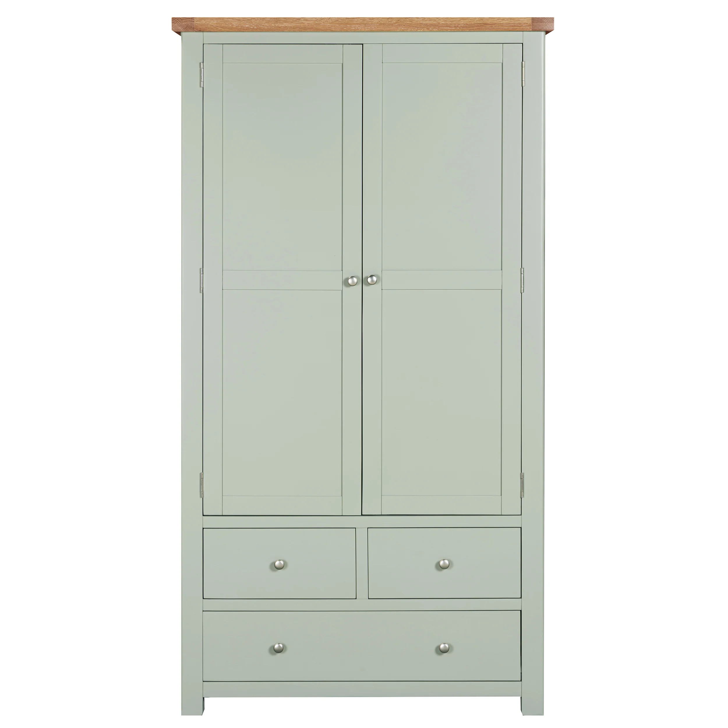 Burford Sage Green Painted Oak Double Larder Unit - Image 3