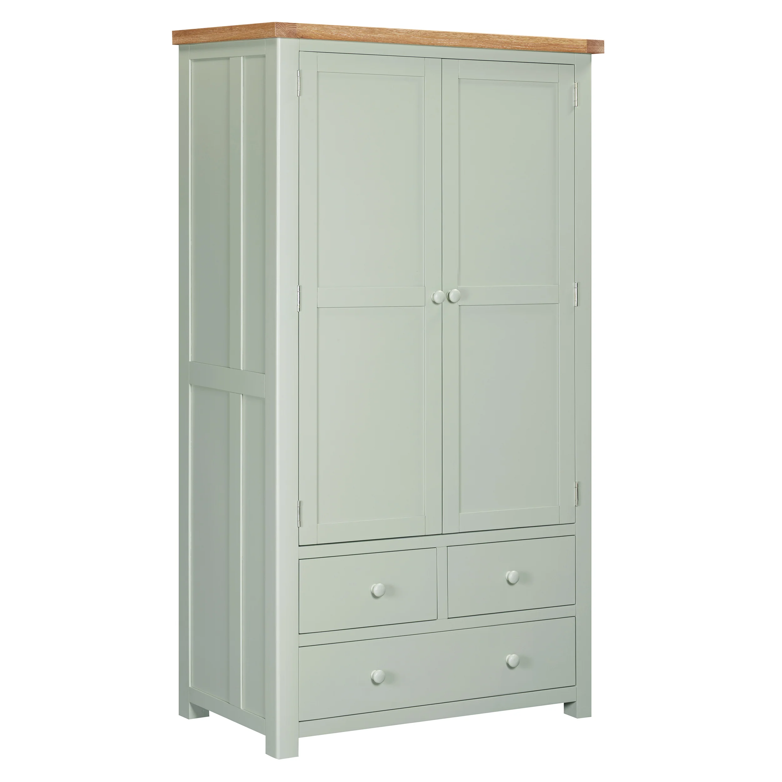 Burford Sage Green Painted Oak Double Larder Unit - Image 5
