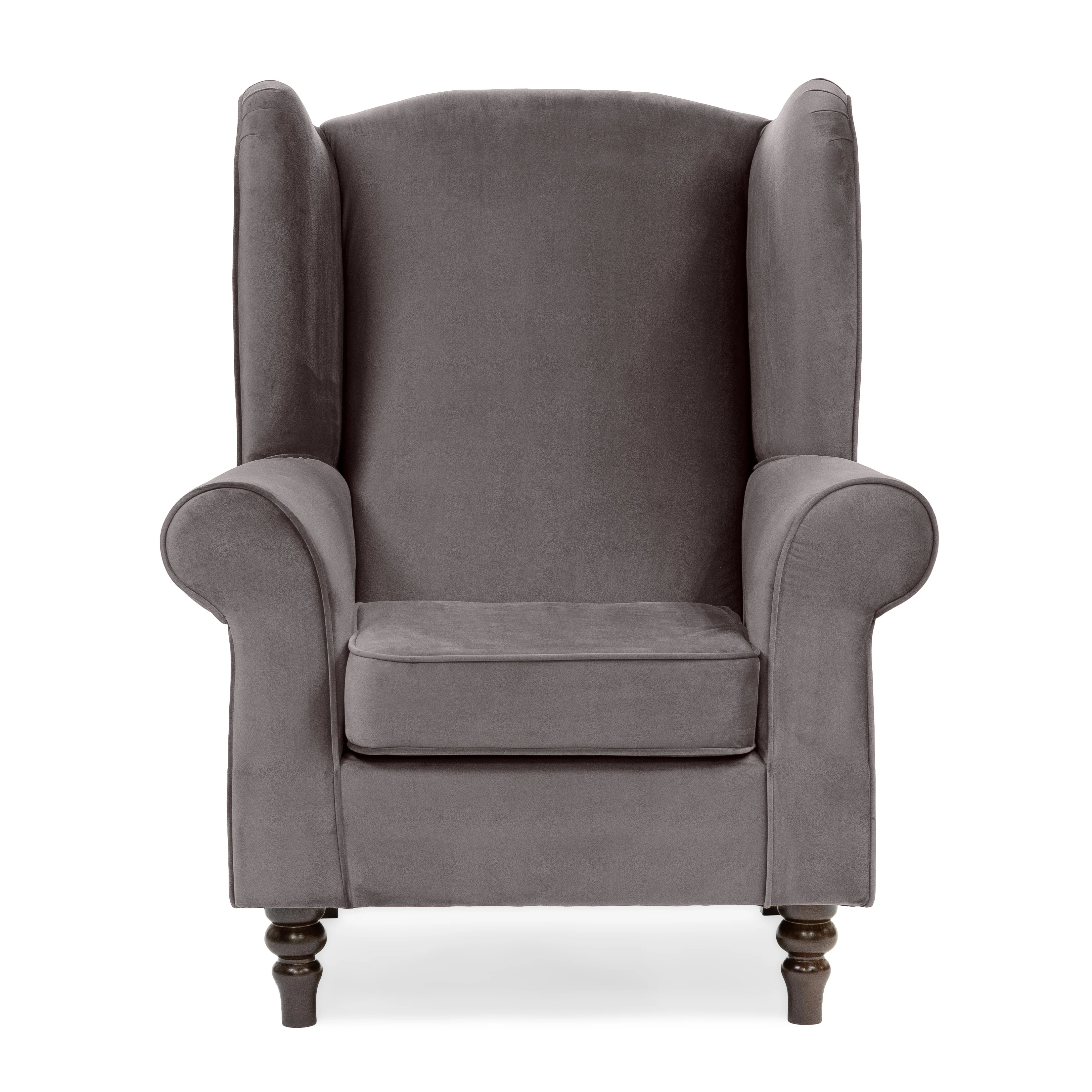 Buxton Velvet Charcoal Wingback Armchair - Image 2