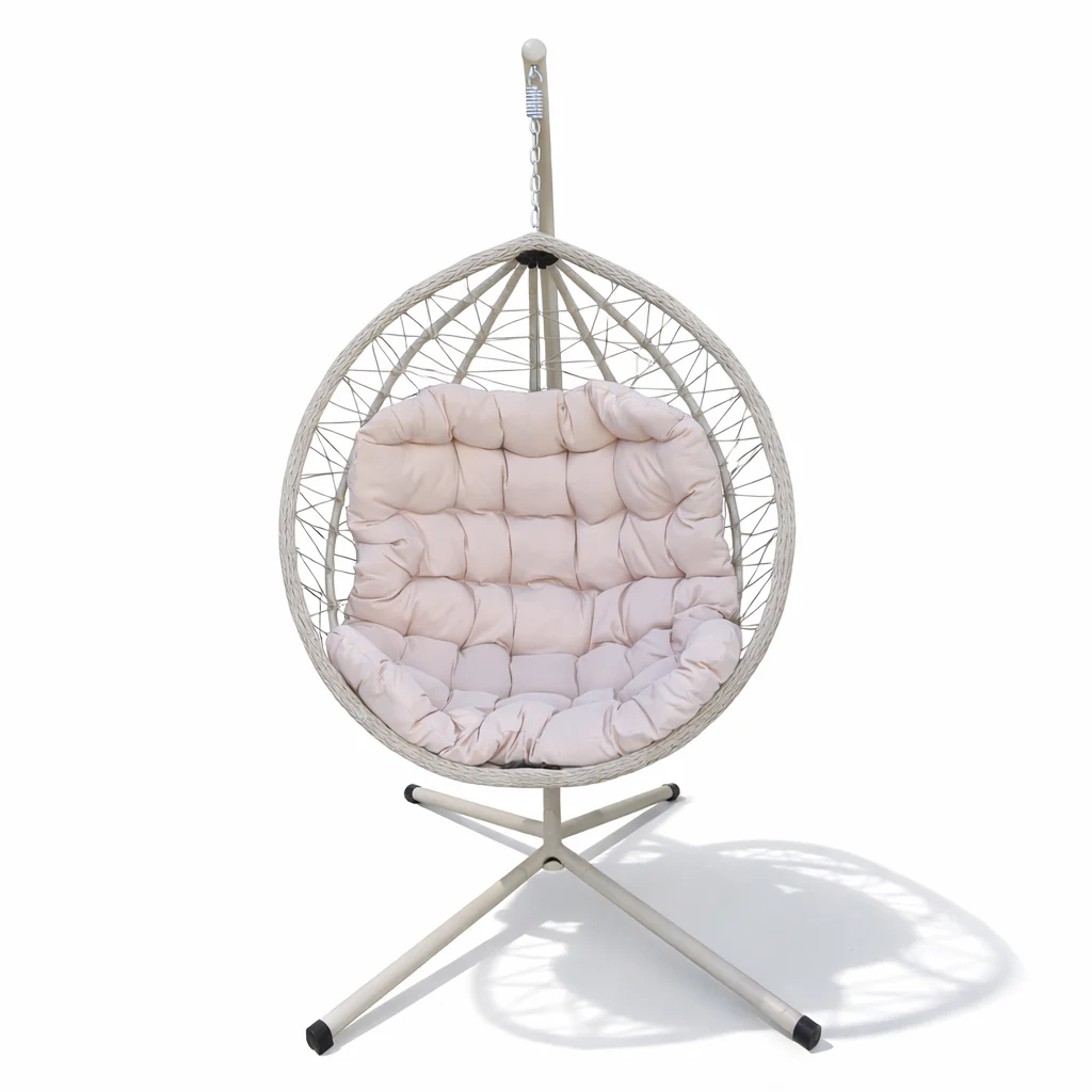 Cairns Deluxe Rope Hanging Egg Chair | Cream - Image 3