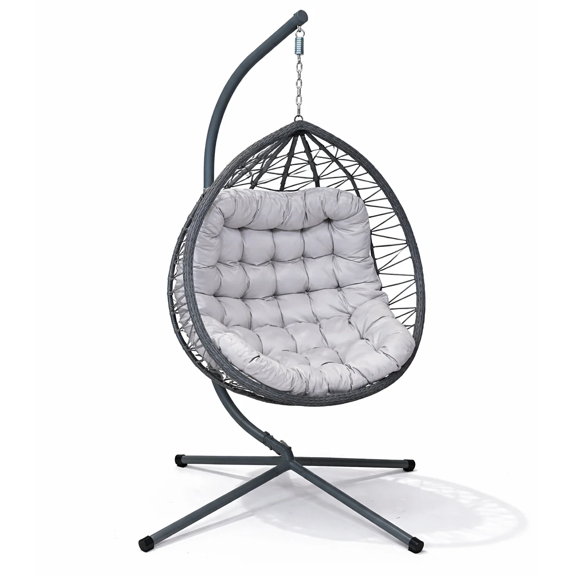 Cairns Deluxe Rope Hanging Egg Chair | Grey - Image 3