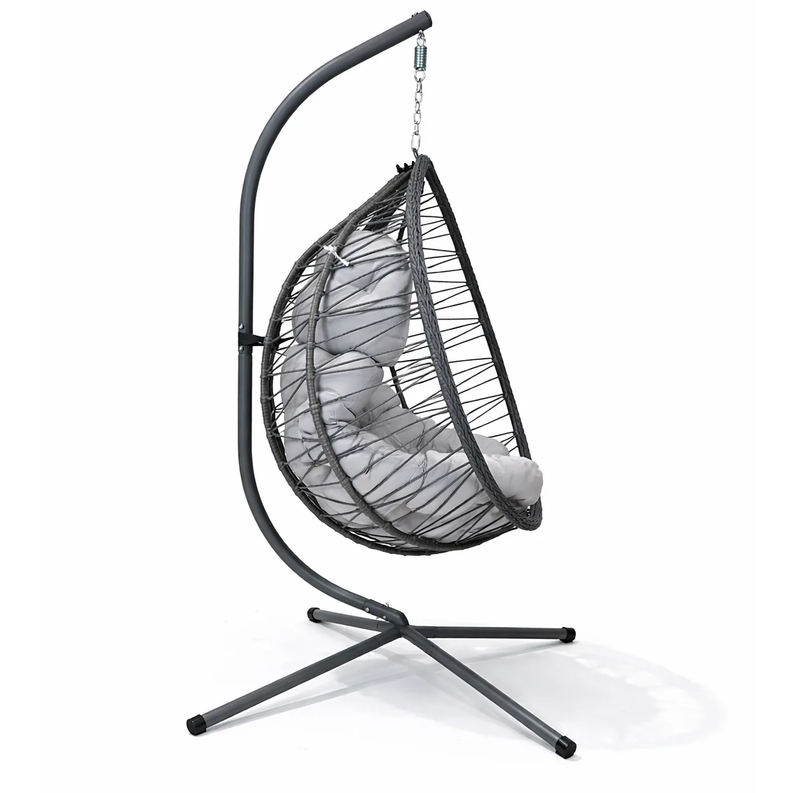 Cairns Deluxe Rope Hanging Egg Chair | Grey - Image 4