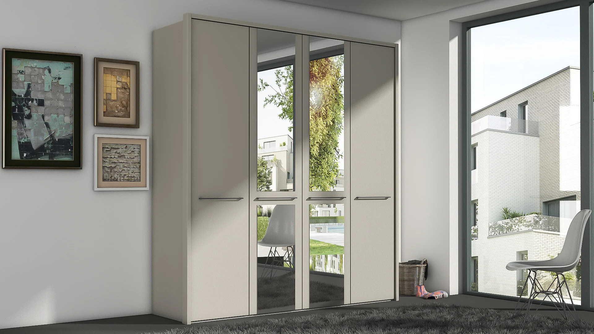 Cairns Wiemann 7 Door Wardrobe With Frame - Image 3