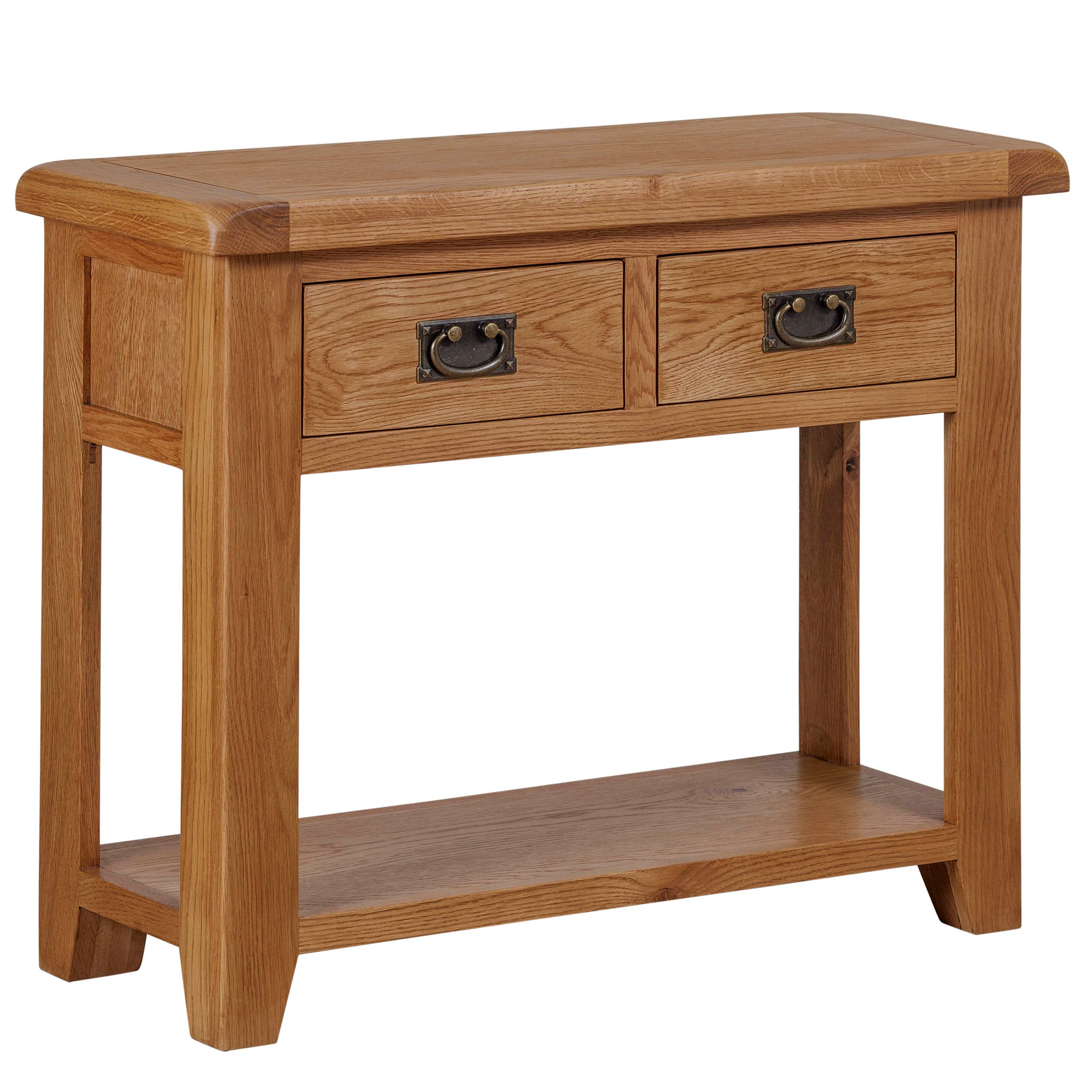 Cambridge Oak 2 Drawer Console Table - Image 3