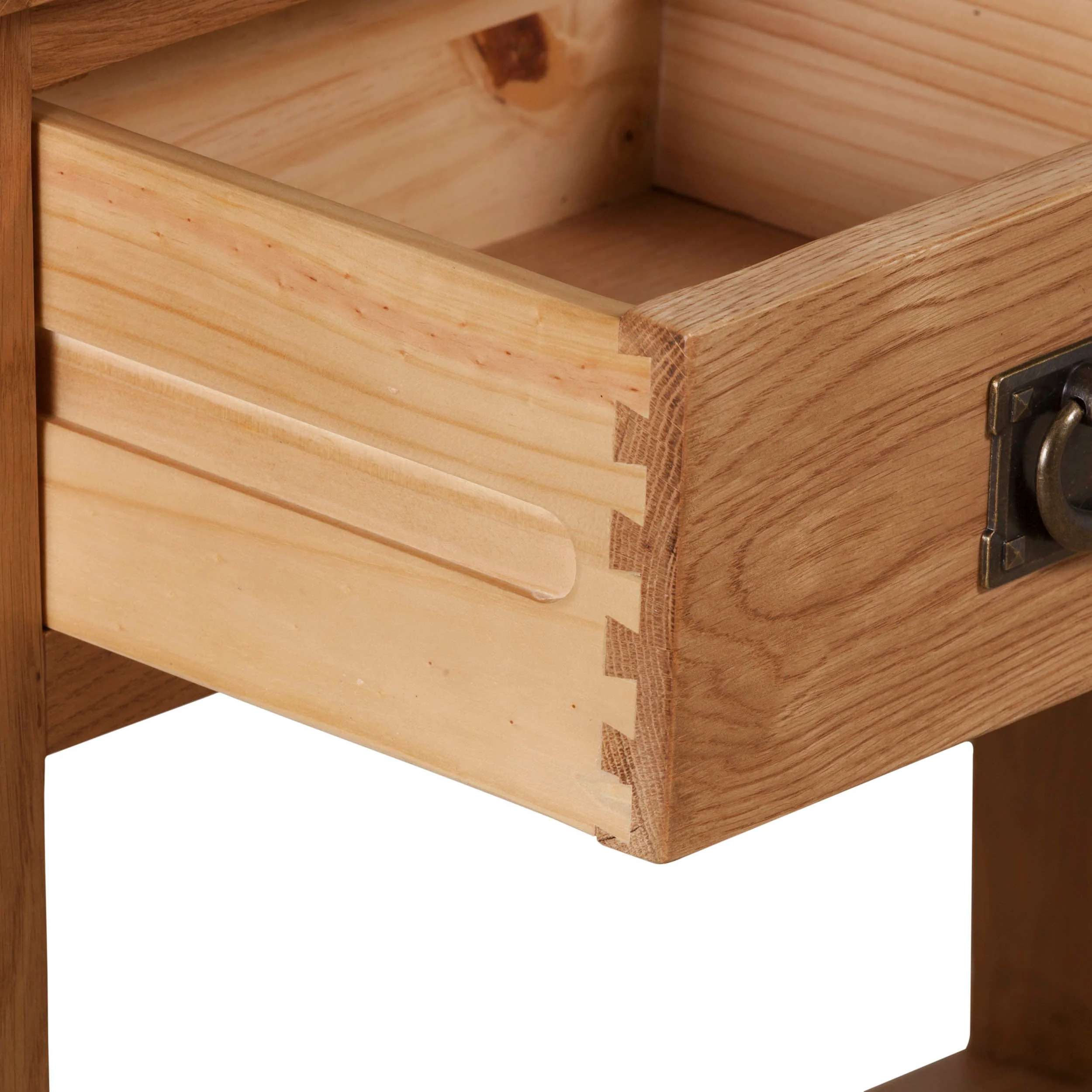Cambridge Oak 2 Drawer Console Table - Image 7