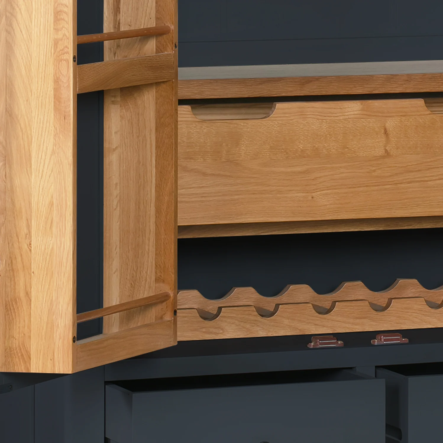 Cambridge Blue Painted Oak Larder Unit - Image 6
