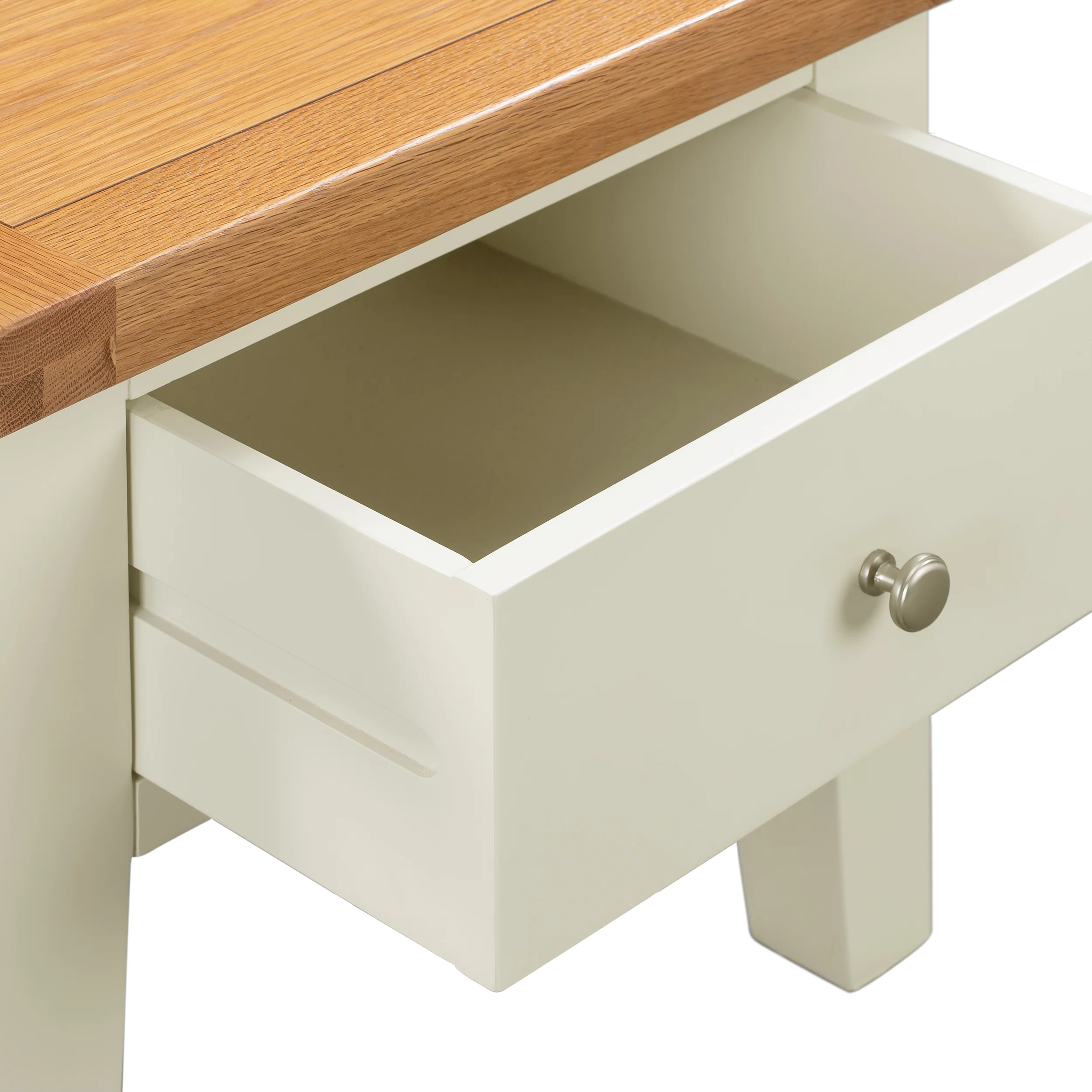 Cambridge Classic Cream Painted Oak 1 Drawer Lamp Table - Image 4