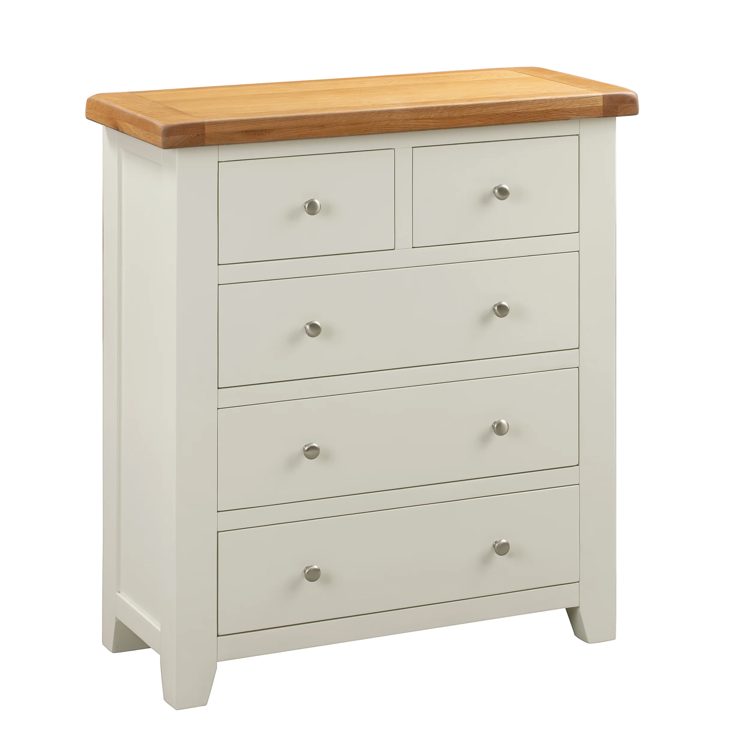 Cambridge Classic Cream Painted Oak 2 Over 3 Chest Of Drawers - Image 3
