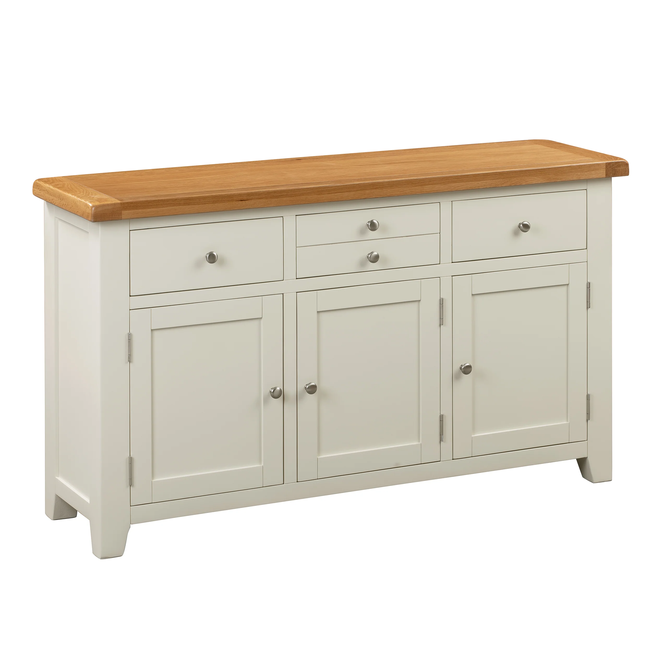 Cambridge Classic Cream Painted Oak 3 Door 3 Drawer Sideboard - Image 4
